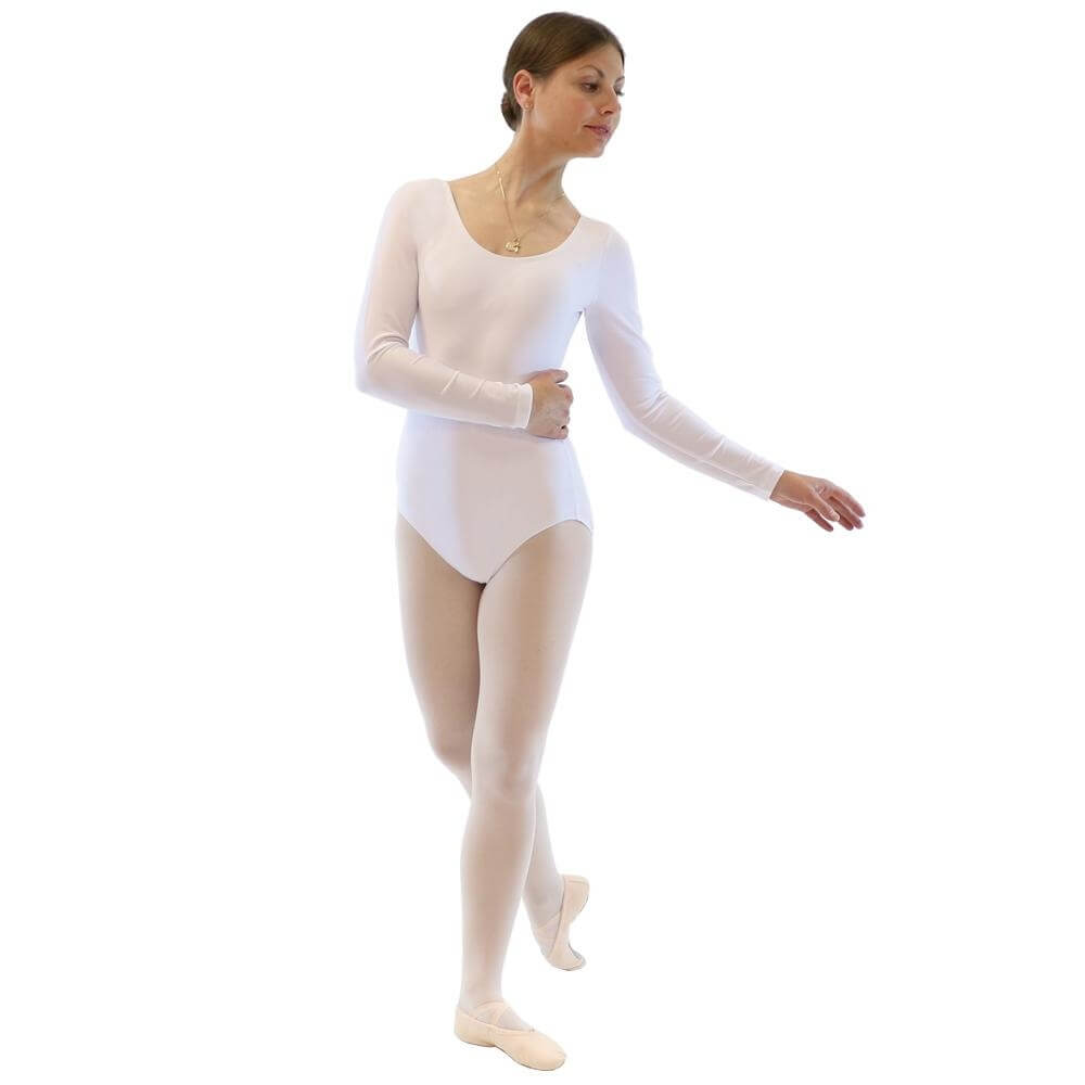 Danzcue Basic Nylon Long Sleeve Adult Leotard - Click Image to Close