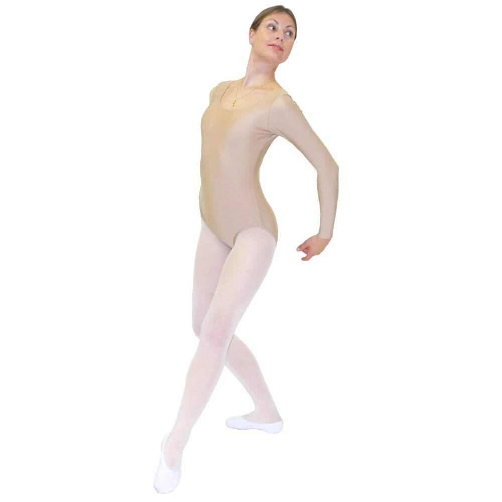 Danzcue Basic Nylon Long Sleeve Adult Leotard - Click Image to Close