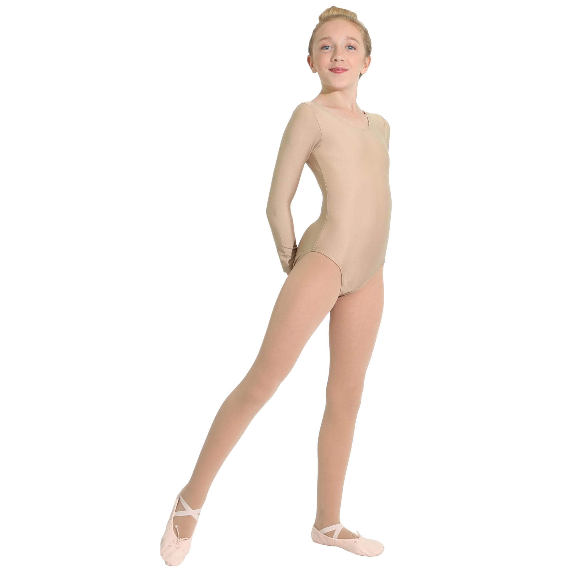 Danzcue Basic Nylon Long Sleeve Child Leotard - Click Image to Close