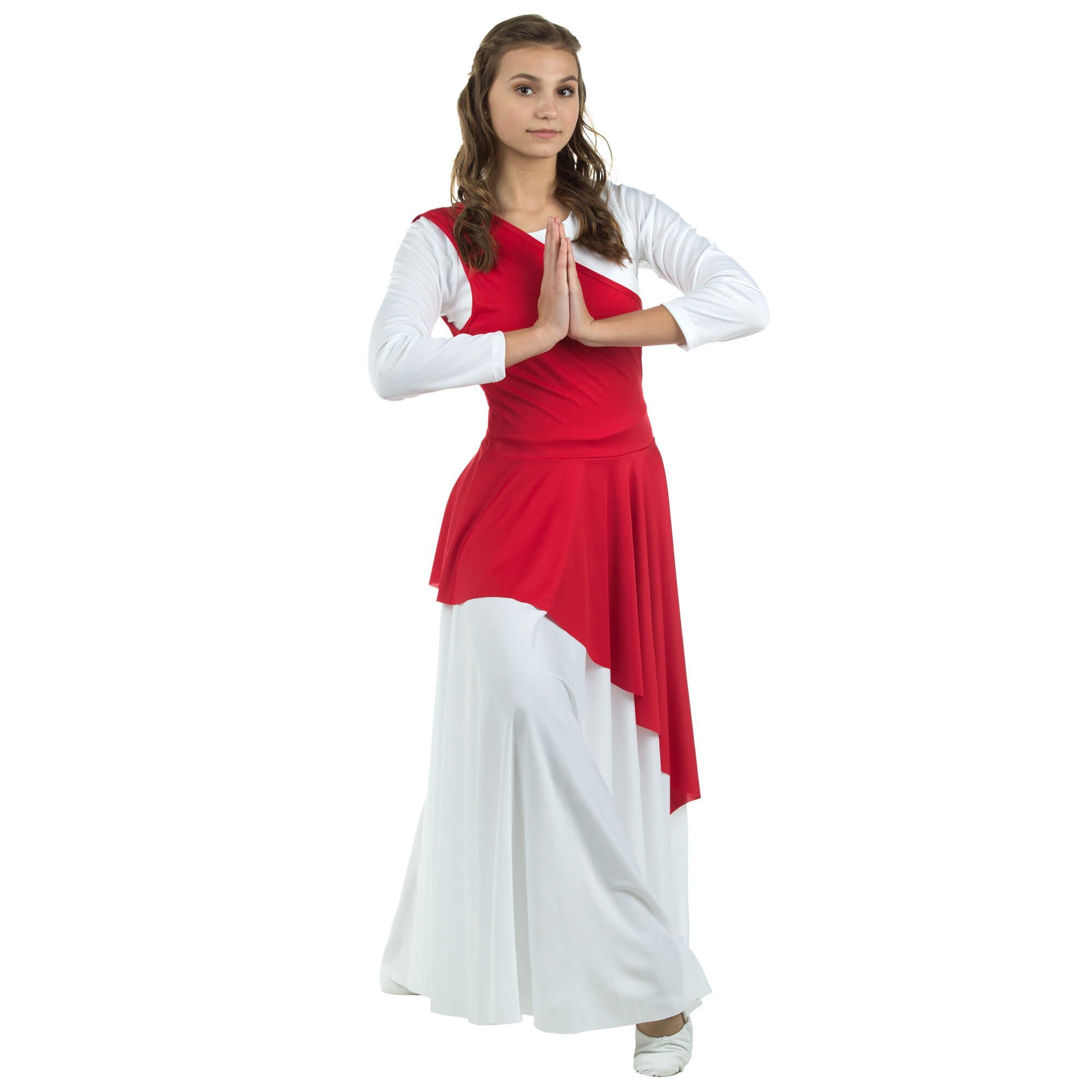 2-pc Set Danzcue Praise Full Length Long Sleeve Dance Dress with Tunic - Click Image to Close