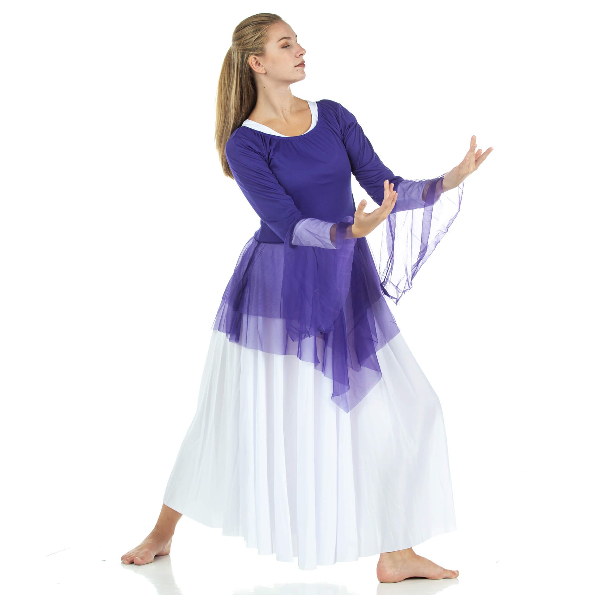 Danzcue Ministry Dance Chiffon Skirted Tunic - Click Image to Close