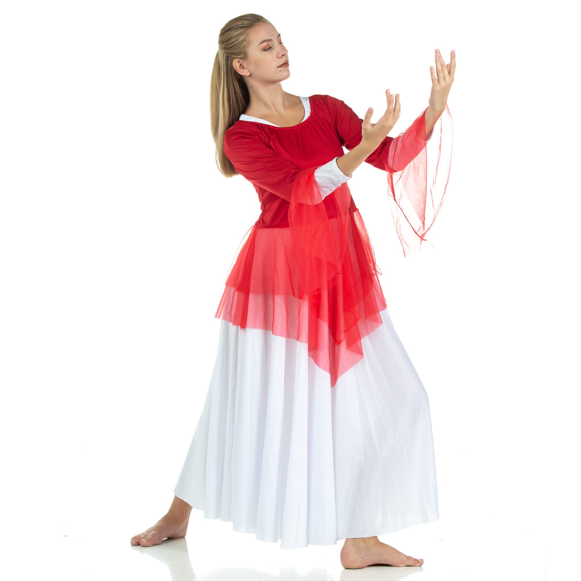 Danzcue Ministry Dance Chiffon Skirted Tunic - Click Image to Close