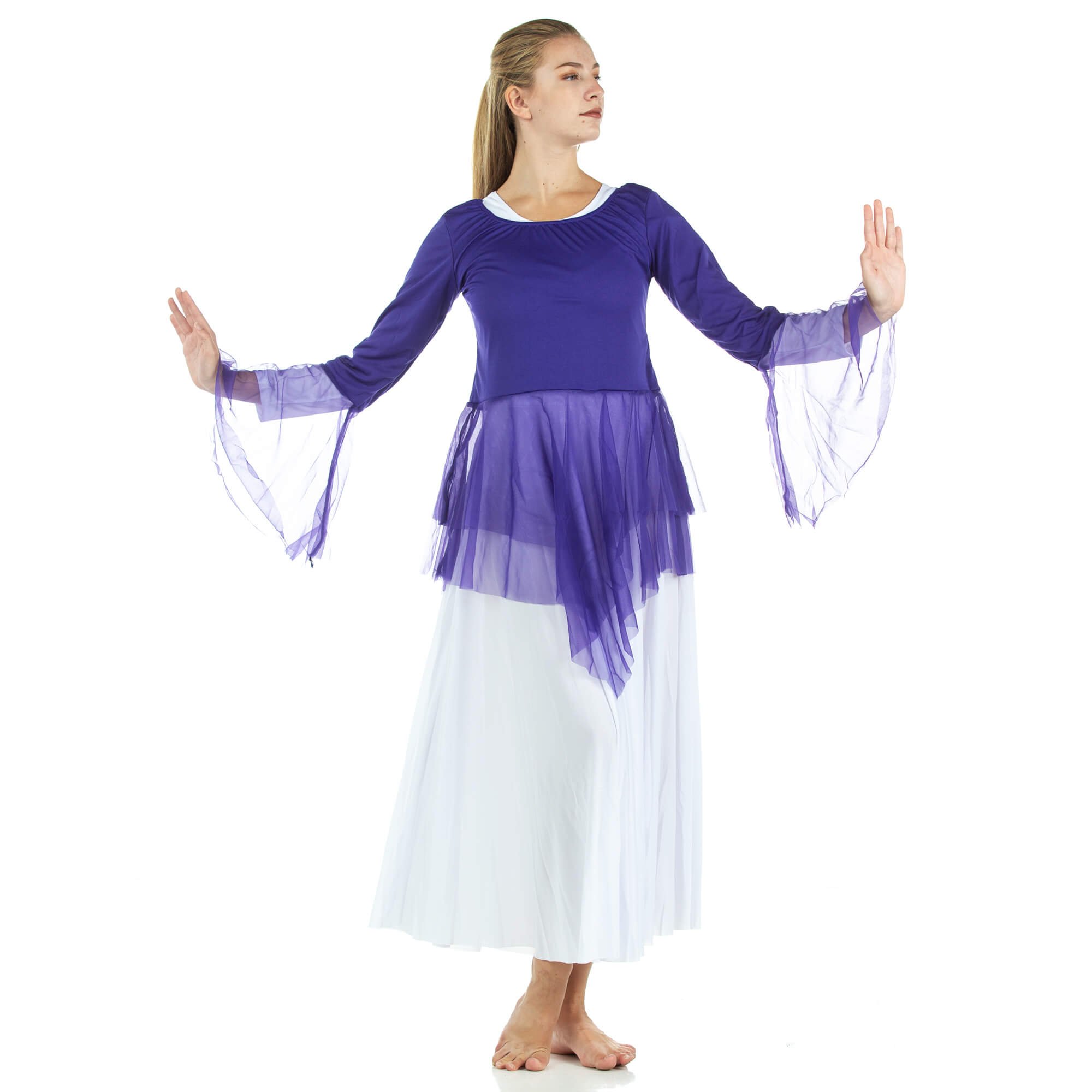 Danzcue Ministry Dance Chiffon Skirted Tunic - Click Image to Close