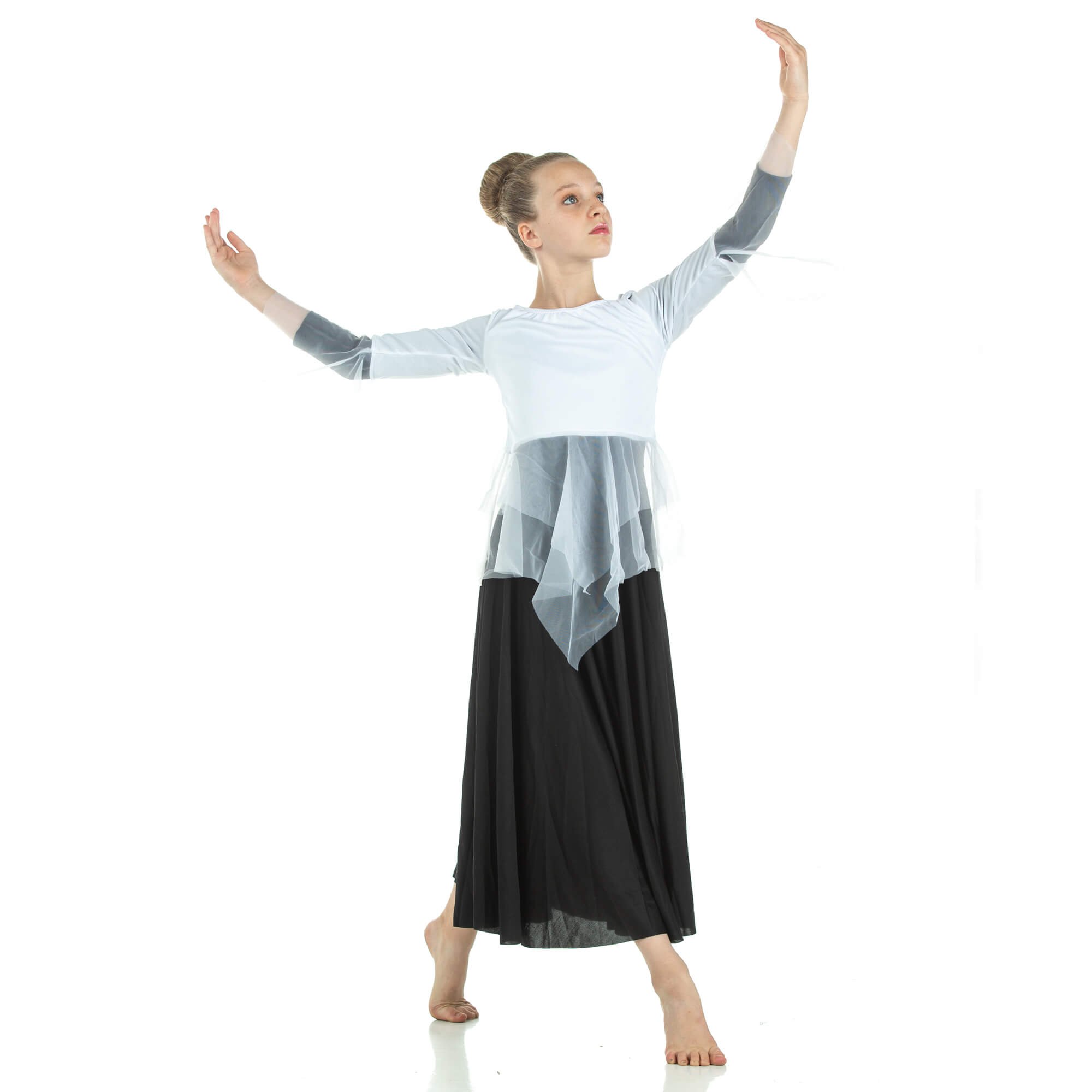 Child Ministry Dance Chiffon Skirted Tunic - Click Image to Close