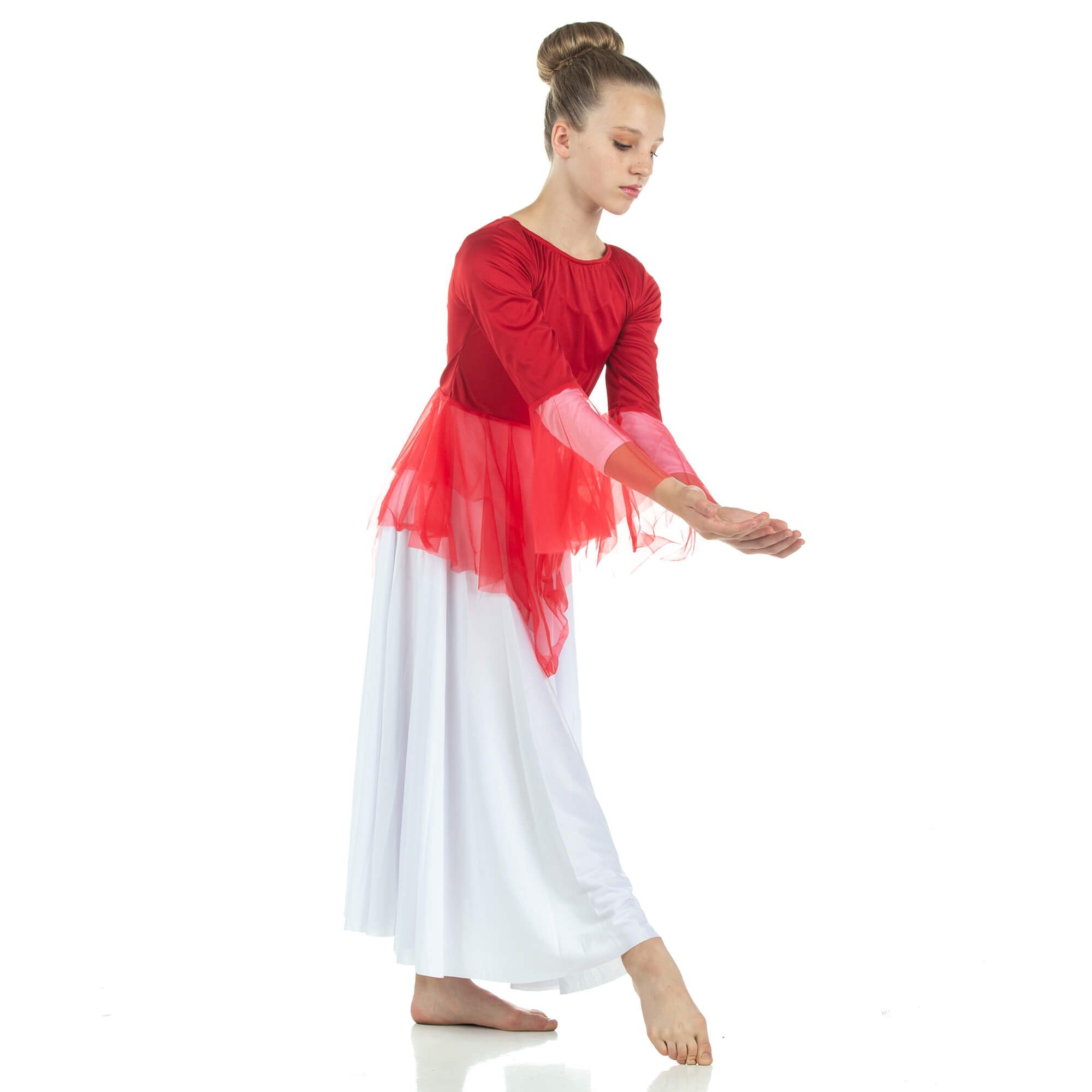 Child Ministry Dance Chiffon Skirted Tunic - Click Image to Close