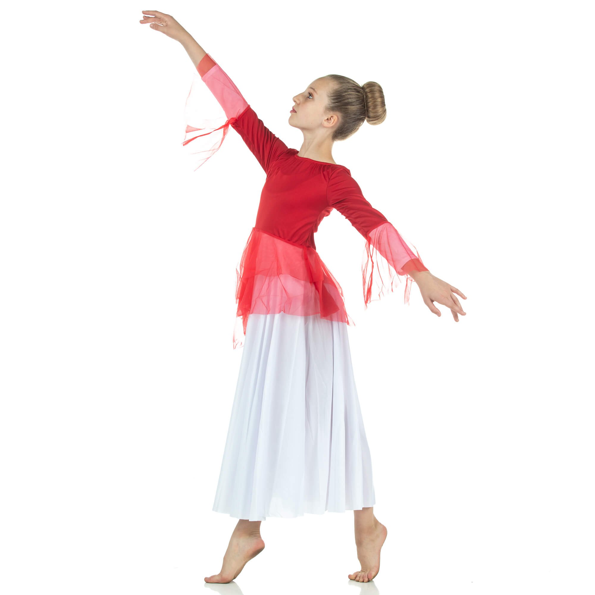 Child Ministry Dance Chiffon Skirted Tunic - Click Image to Close