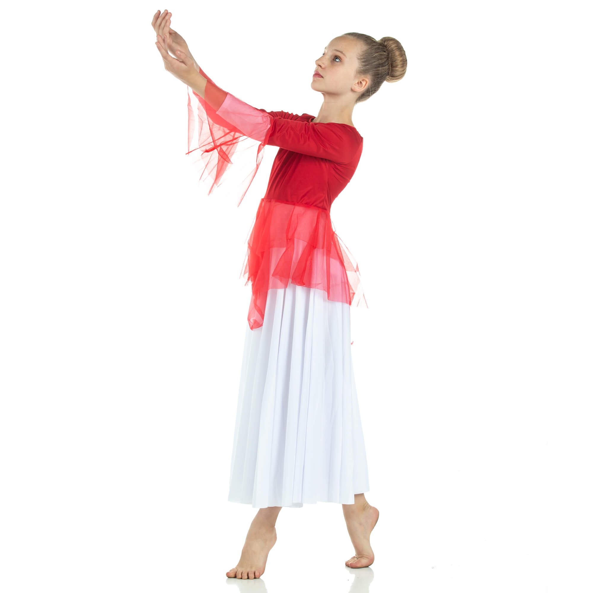 Child Ministry Dance Chiffon Skirted Tunic - Click Image to Close