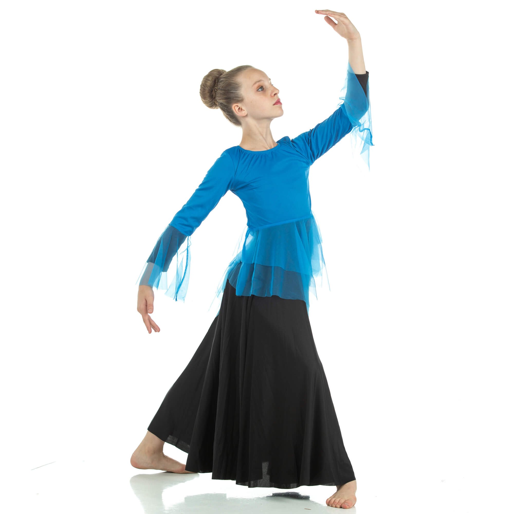 Child Ministry Dance Chiffon Skirted Tunic - Click Image to Close