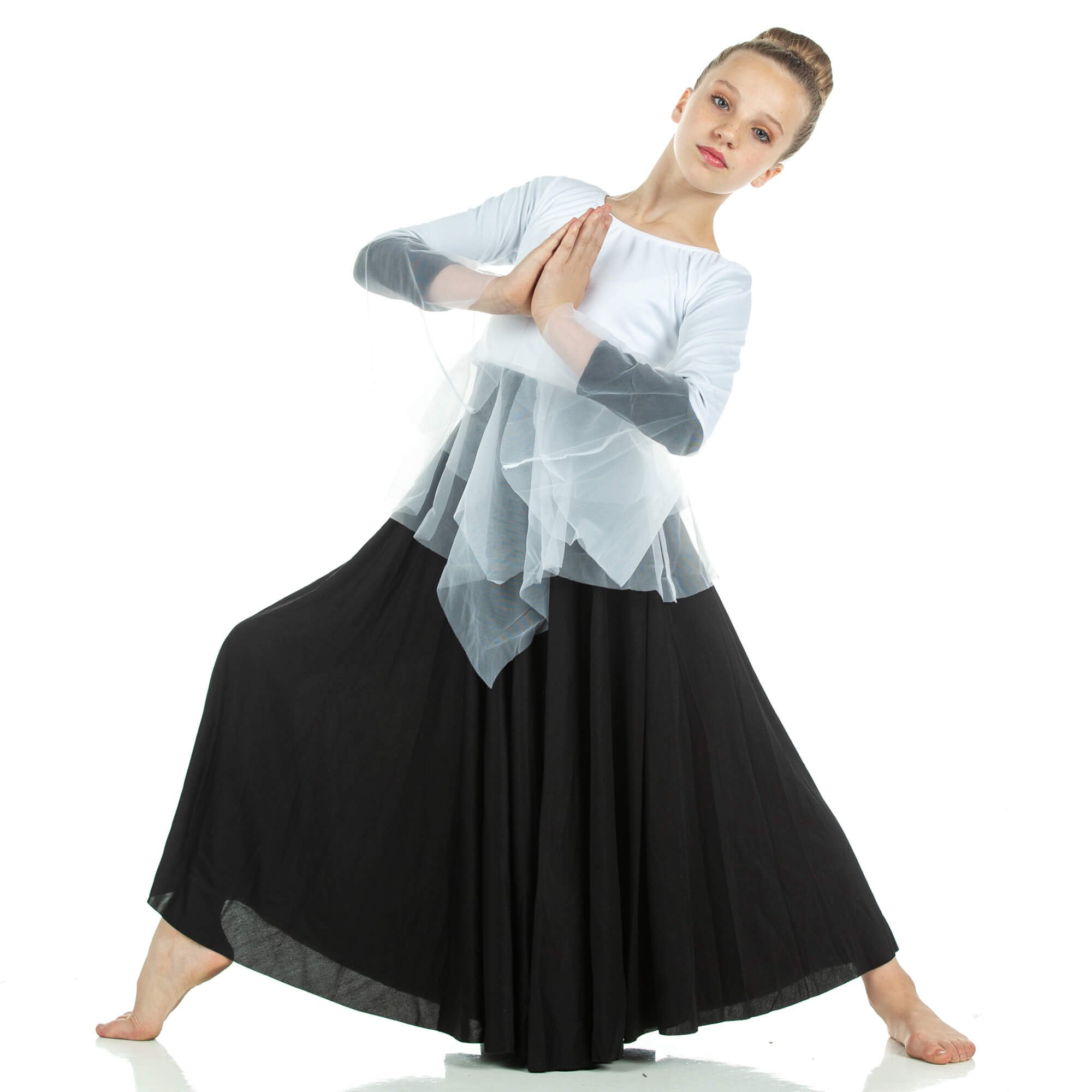 Child Ministry Dance Chiffon Skirted Tunic - Click Image to Close