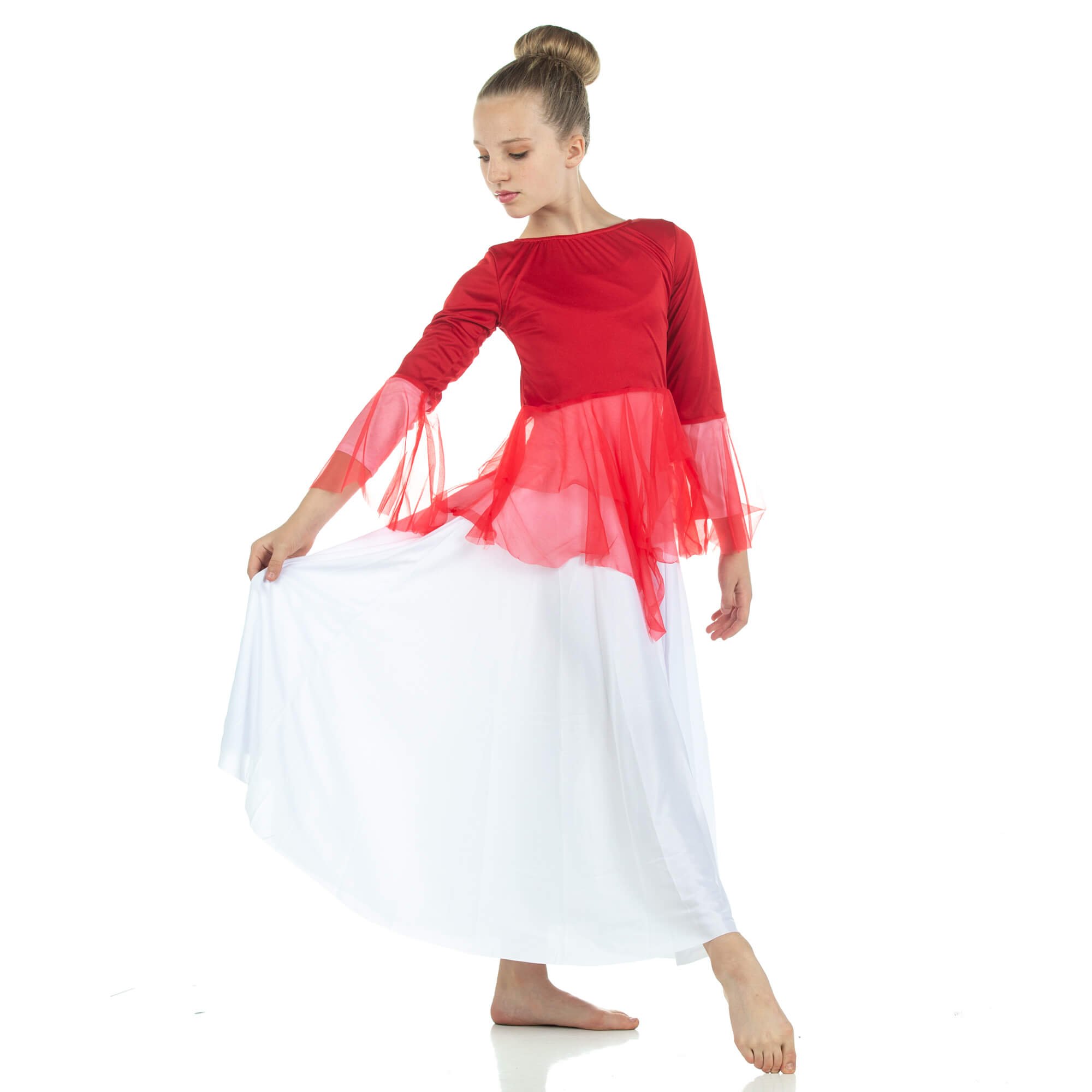 Child Ministry Dance Chiffon Skirted Tunic - Click Image to Close