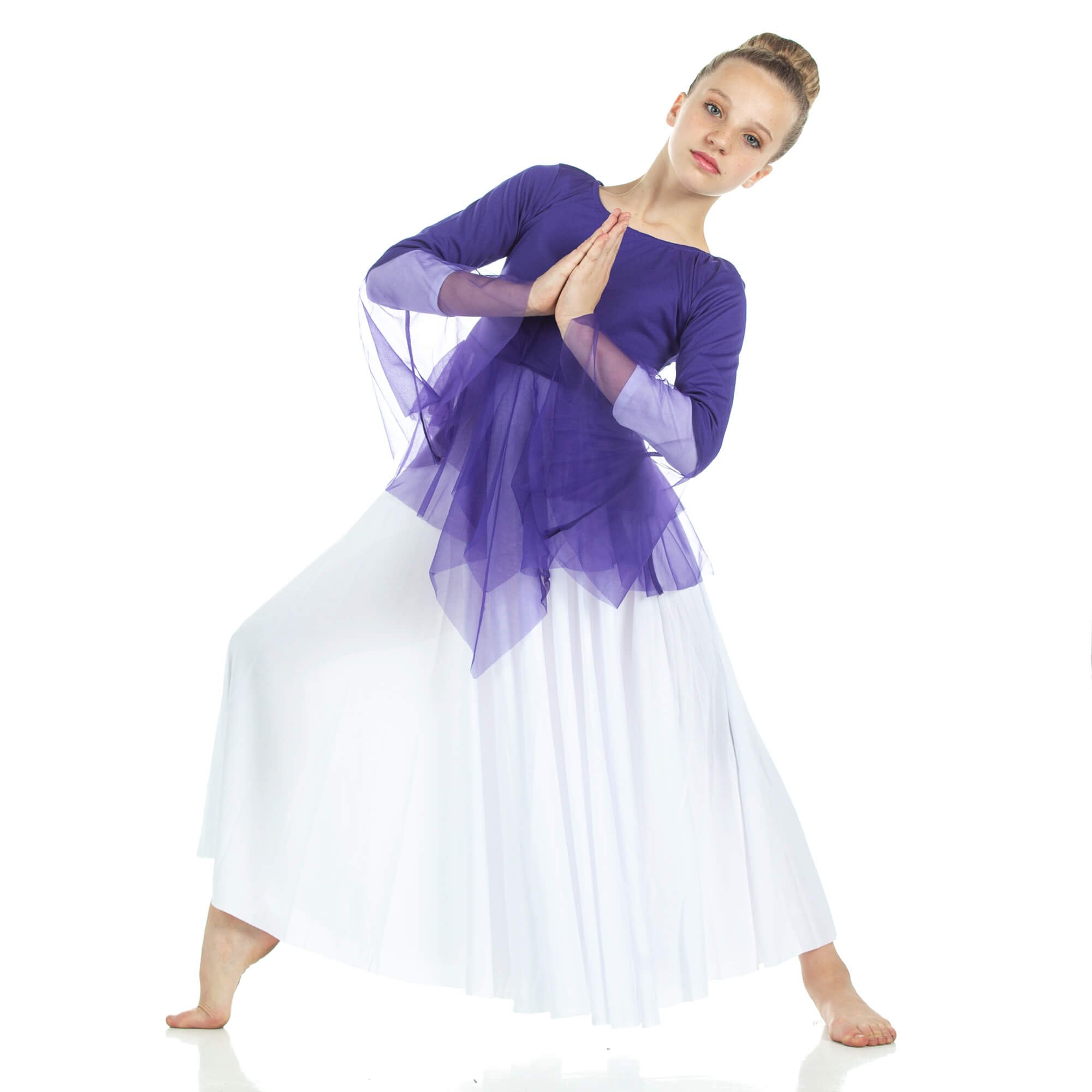 Child Ministry Dance Chiffon Skirted Tunic - Click Image to Close