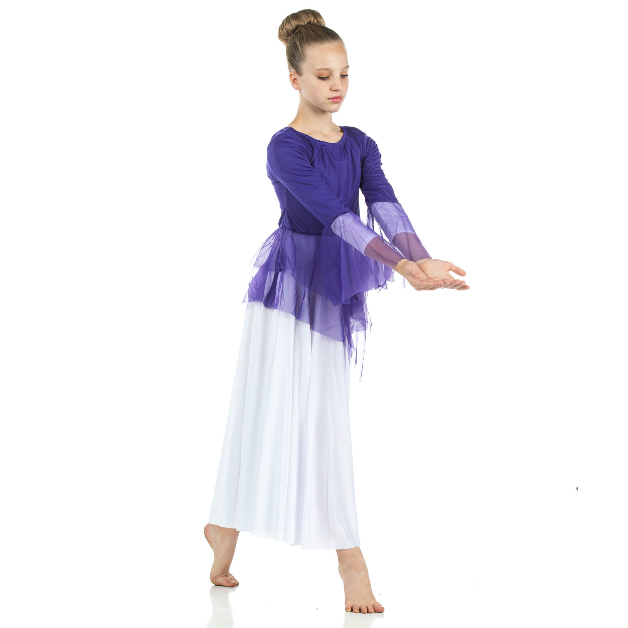 Child Ministry Dance Chiffon Skirted Tunic - Click Image to Close