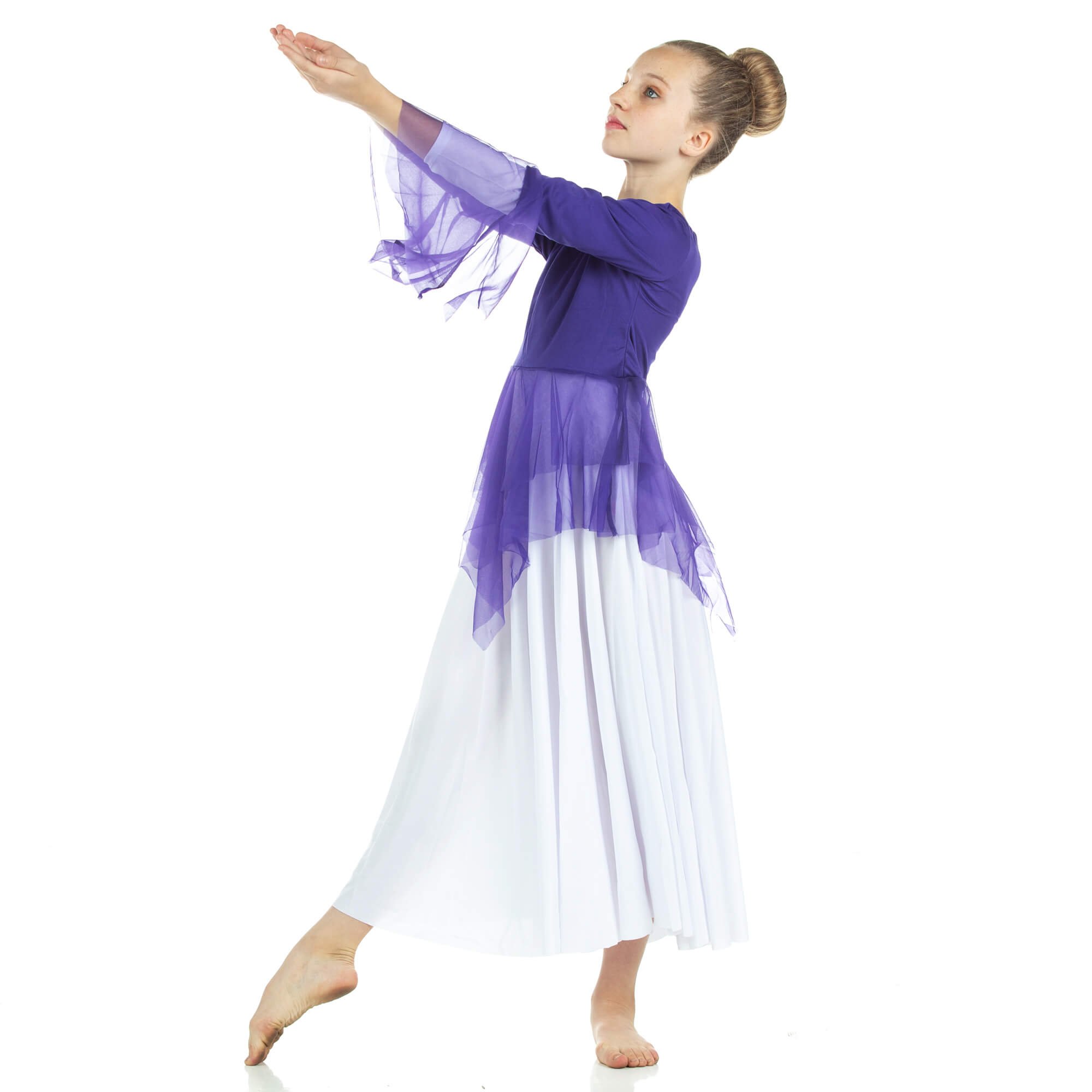 Child Ministry Dance Chiffon Skirted Tunic - Click Image to Close