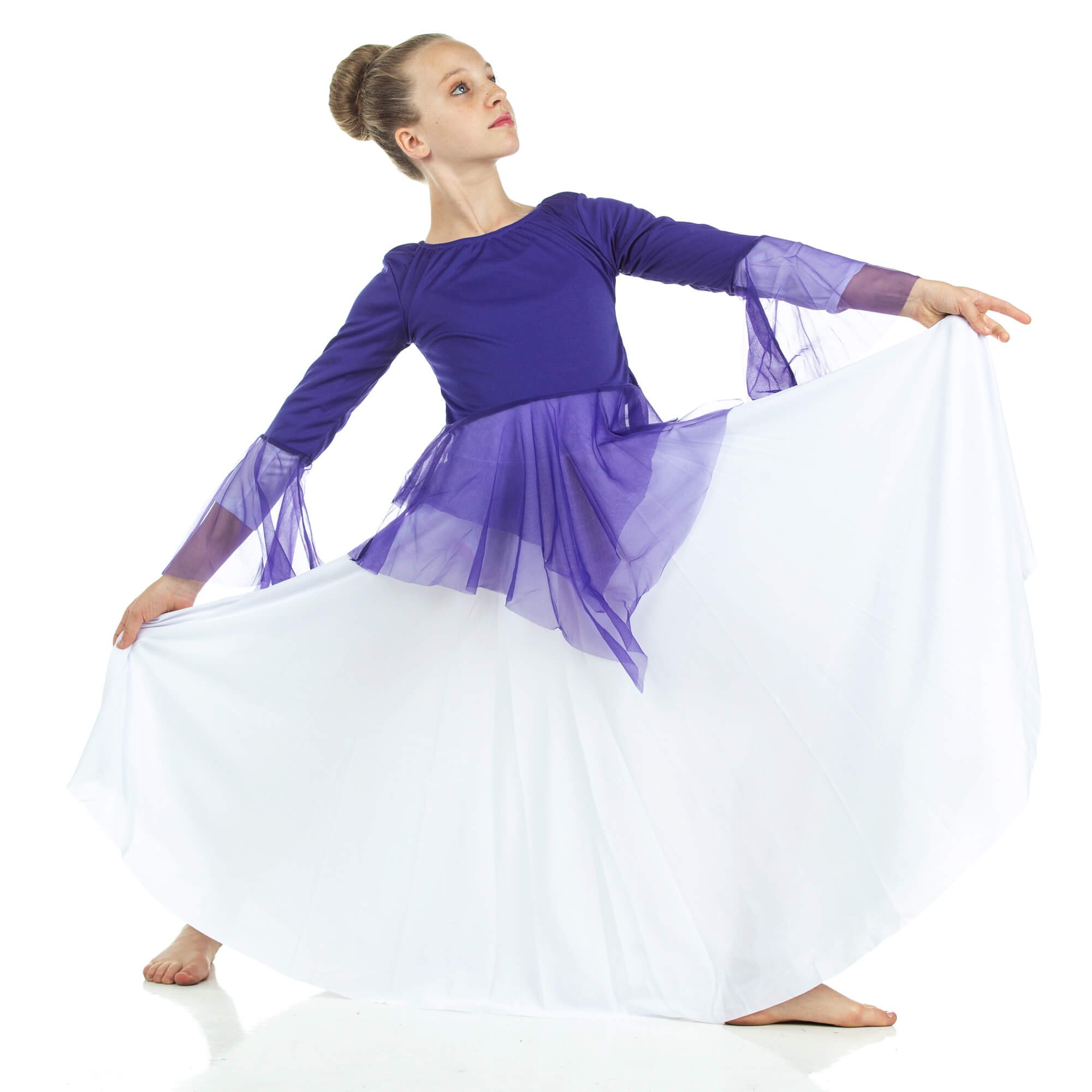 Child Ministry Dance Chiffon Skirted Tunic - Click Image to Close