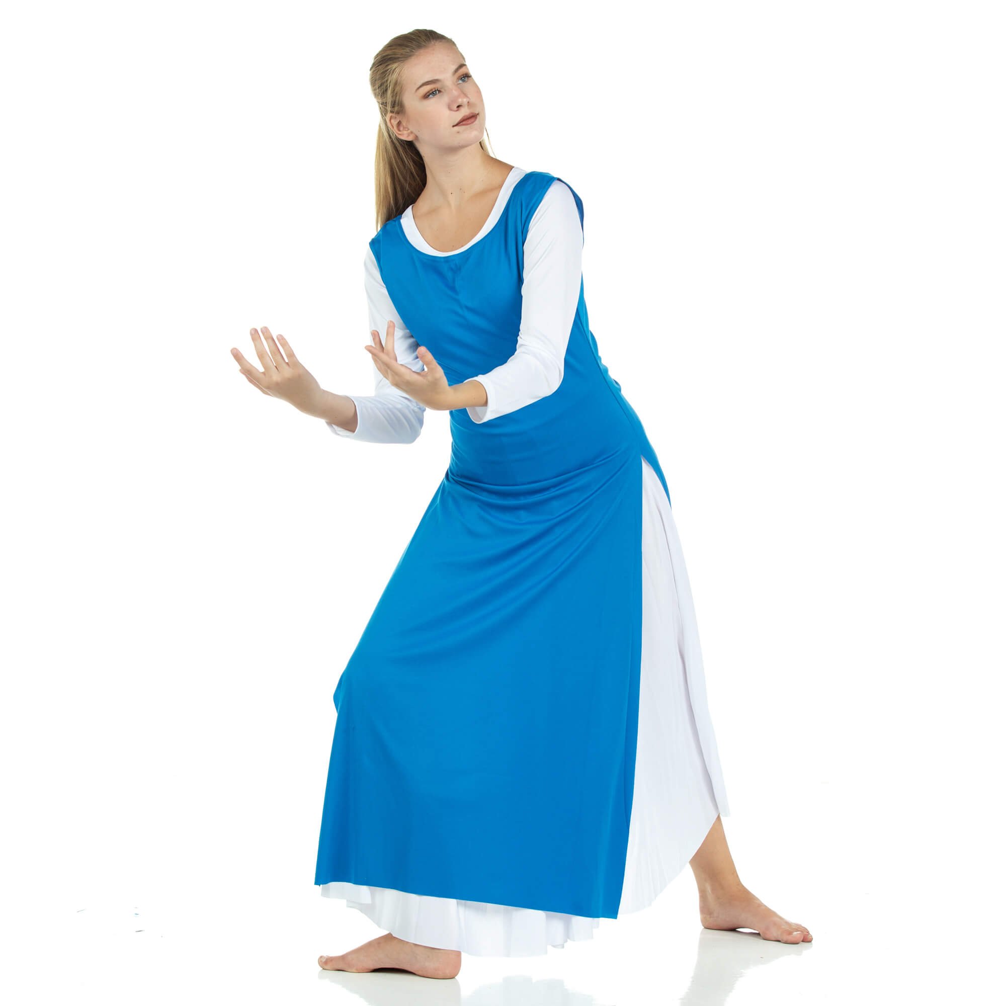 Tunic Worship Dance with Side Slits (white dress not included) - Click Image to Close