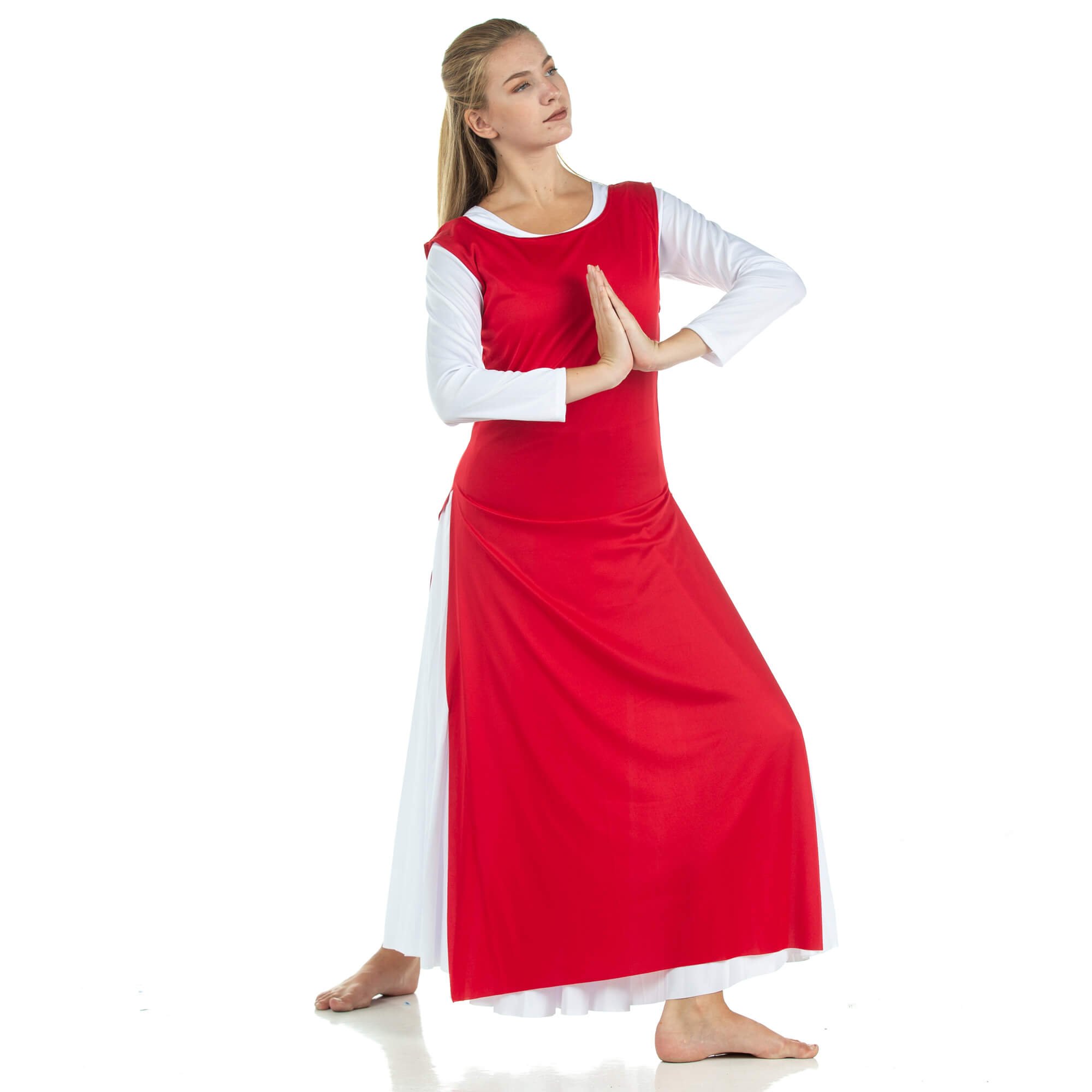 Tunic Worship Dance with Side Slits (white dress not included) - Click Image to Close