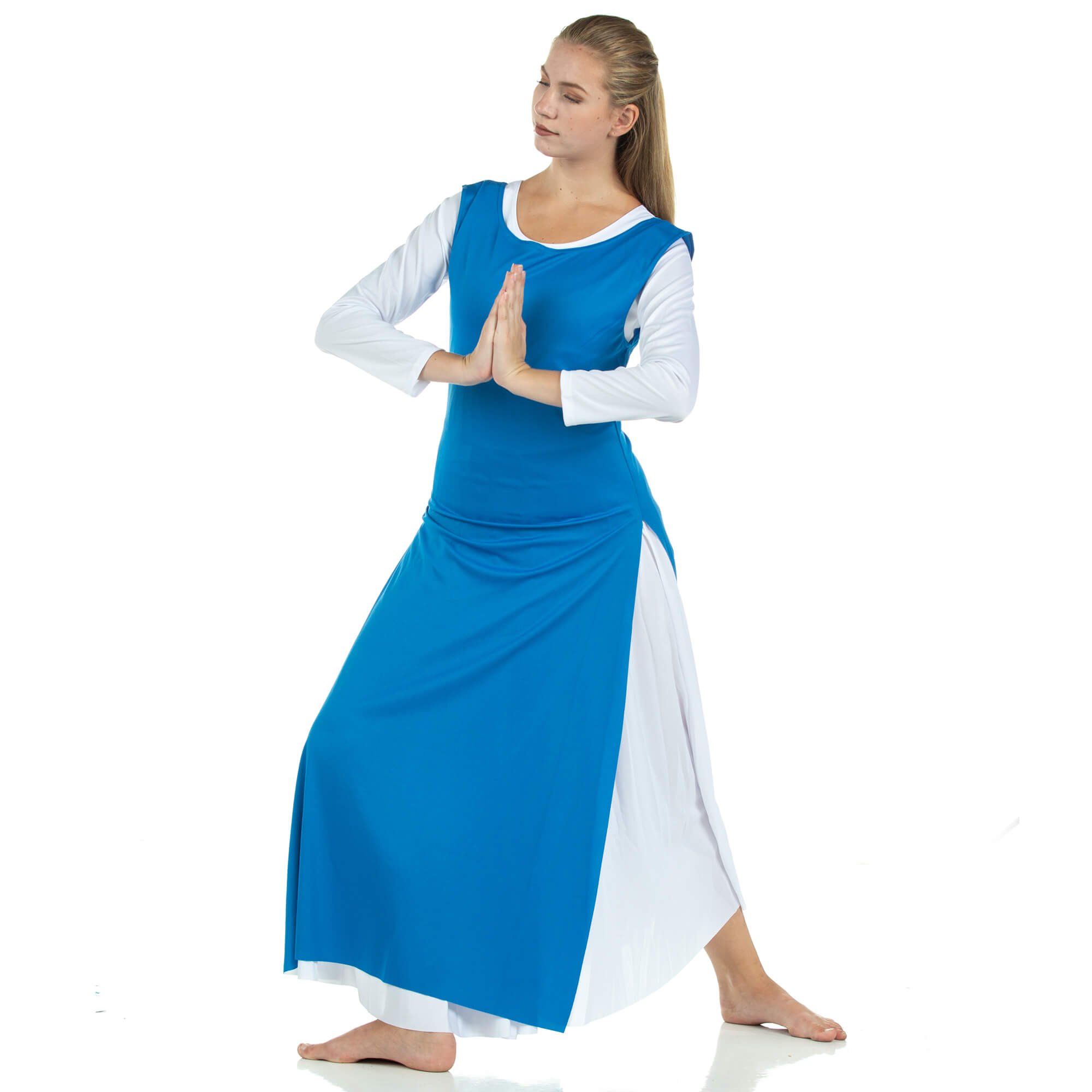 Tunic Worship Dance with Side Slits (white dress not included) - Click Image to Close