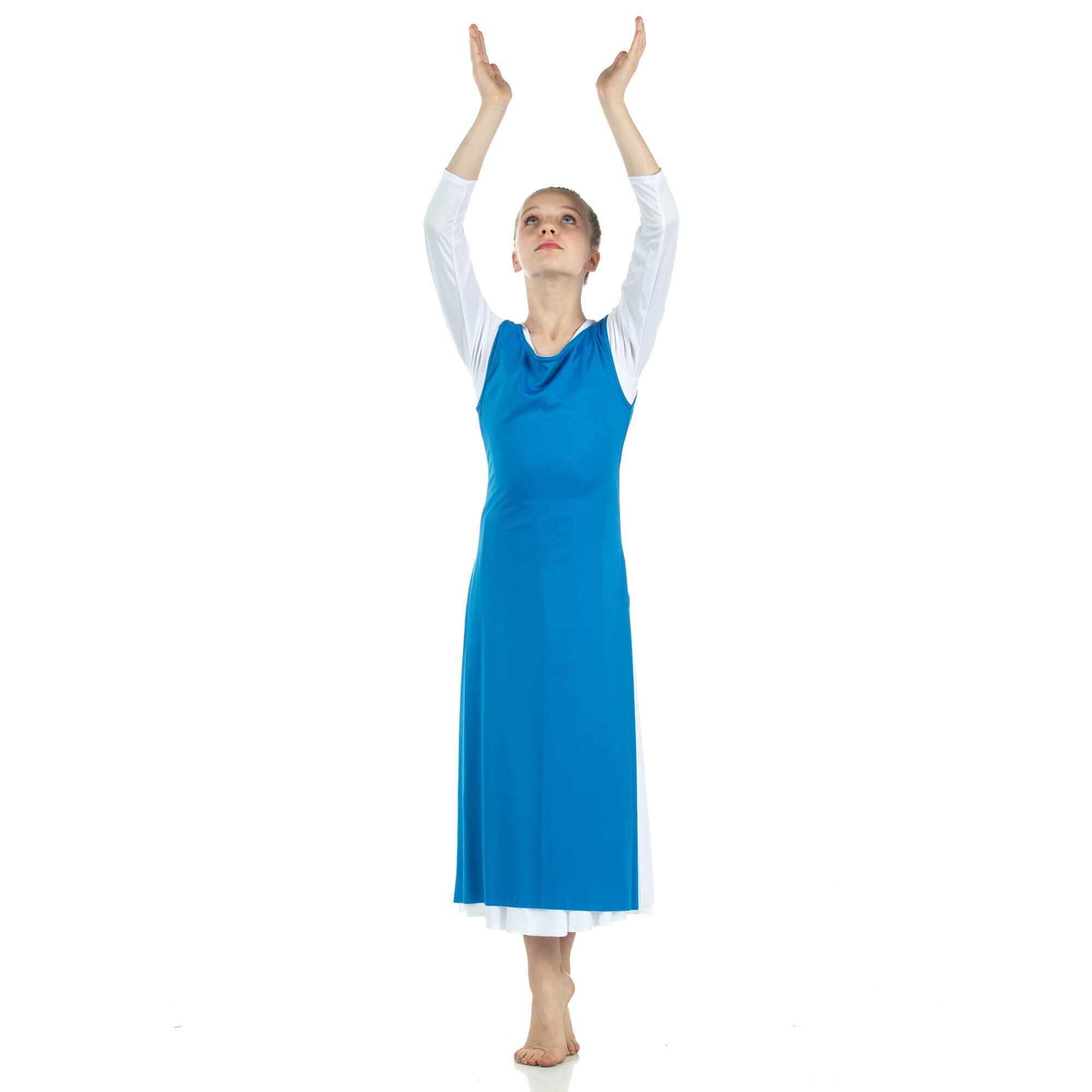 Child Worship Dance Tunic with Side Slits (white dress not included) - Click Image to Close