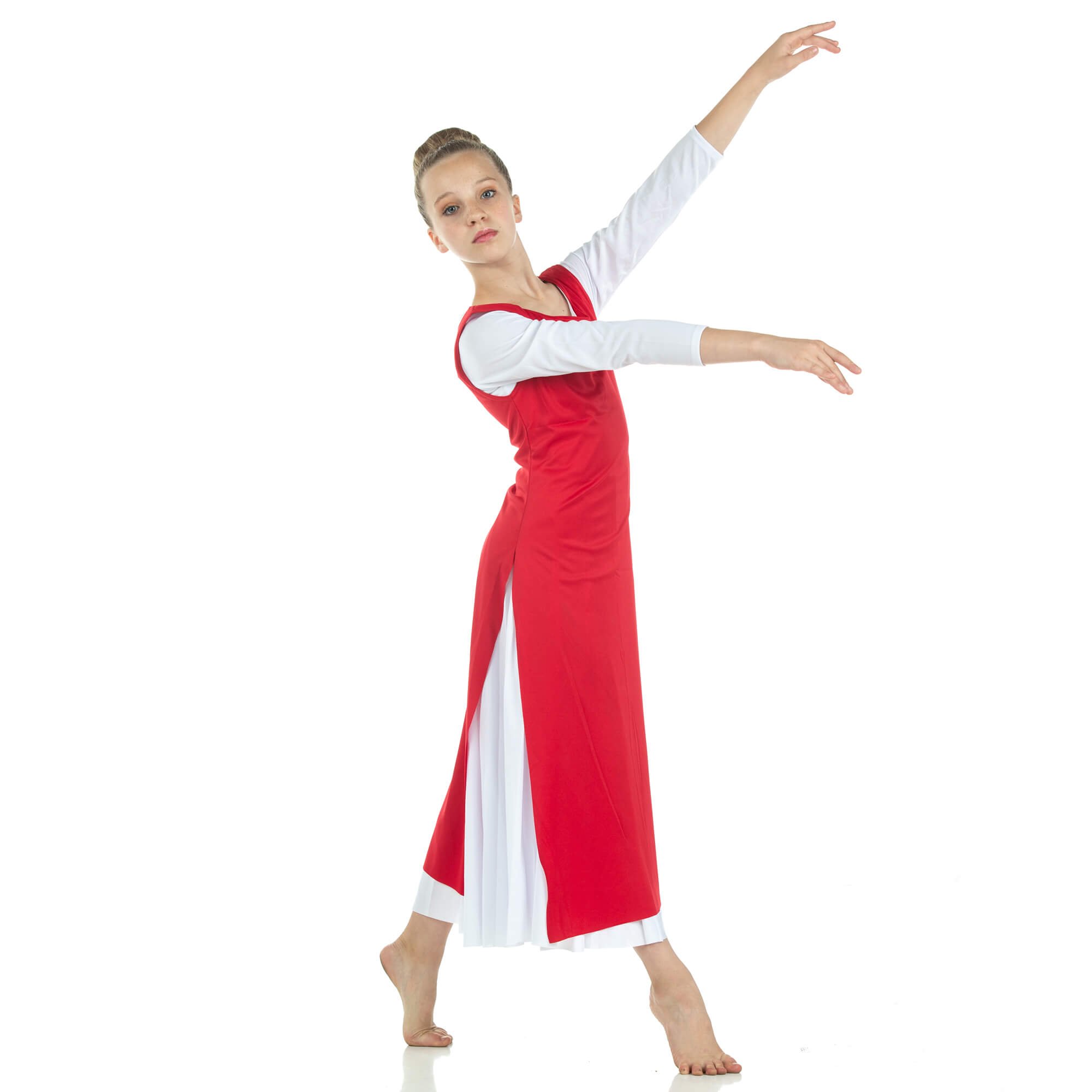 Child Worship Dance Tunic with Side Slits (white dress not included) - Click Image to Close