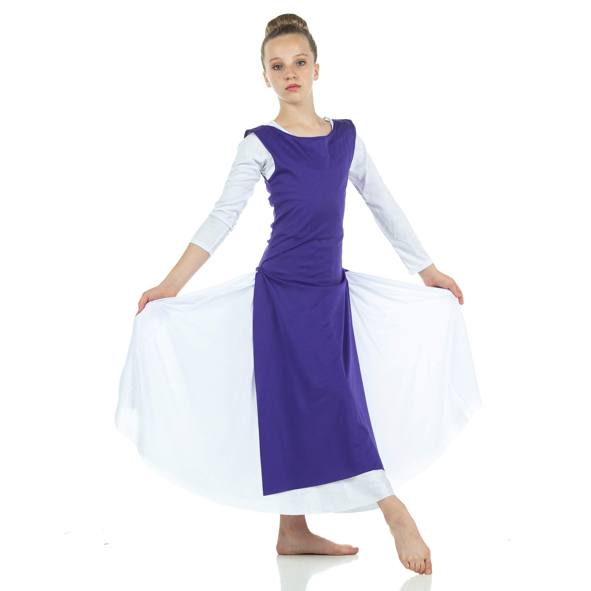 Child Worship Dance Tunic with Side Slits (white dress not included) - Click Image to Close