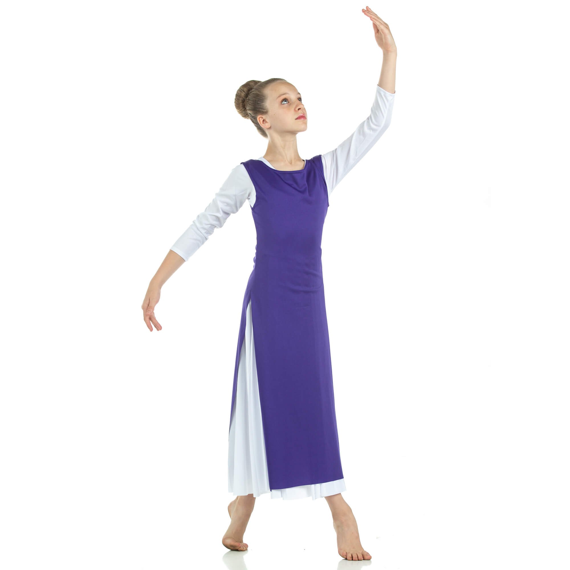 Child Worship Dance Tunic with Side Slits (white dress not included) - Click Image to Close