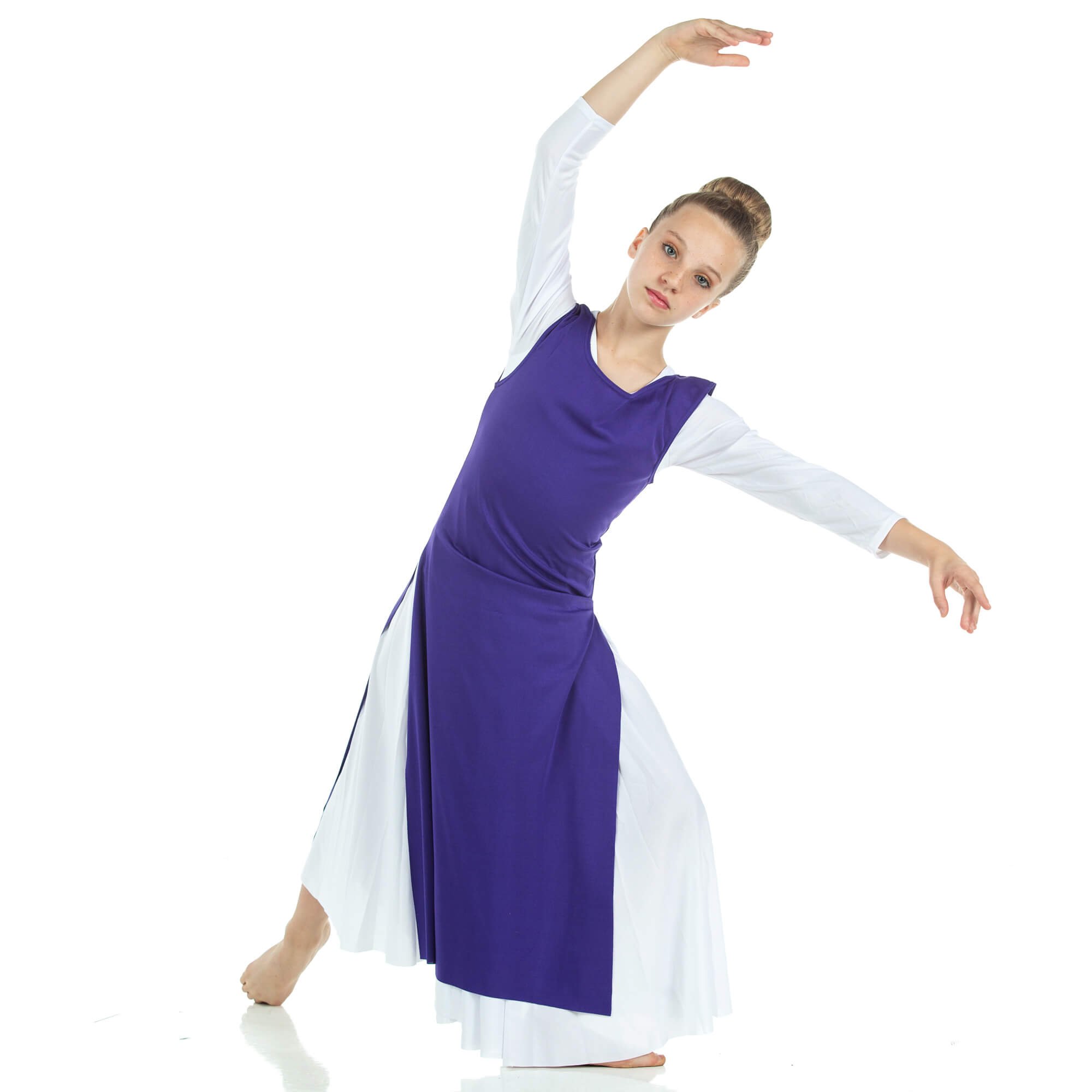 Child Worship Dance Tunic with Side Slits (white dress not included) - Click Image to Close