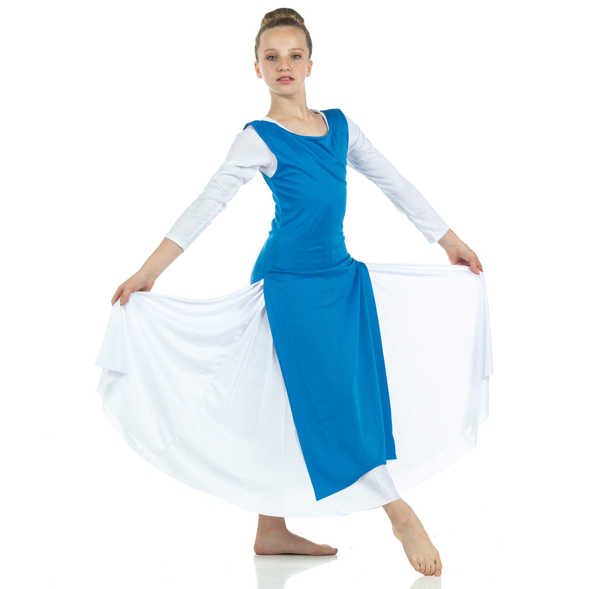Child Worship Dance Tunic with Side Slits (white dress not included) - Click Image to Close