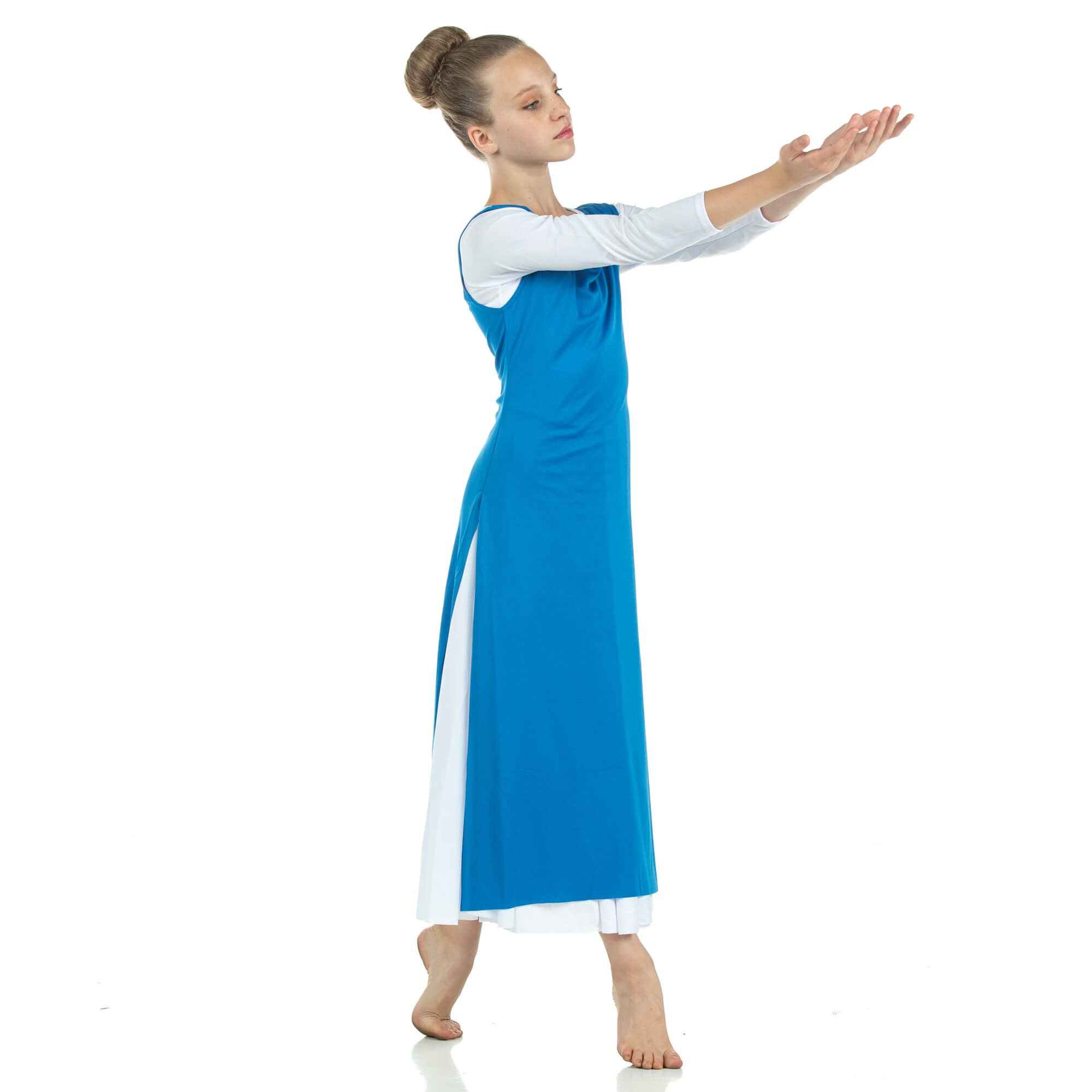 Child Worship Dance Tunic with Side Slits (white dress not included) - Click Image to Close