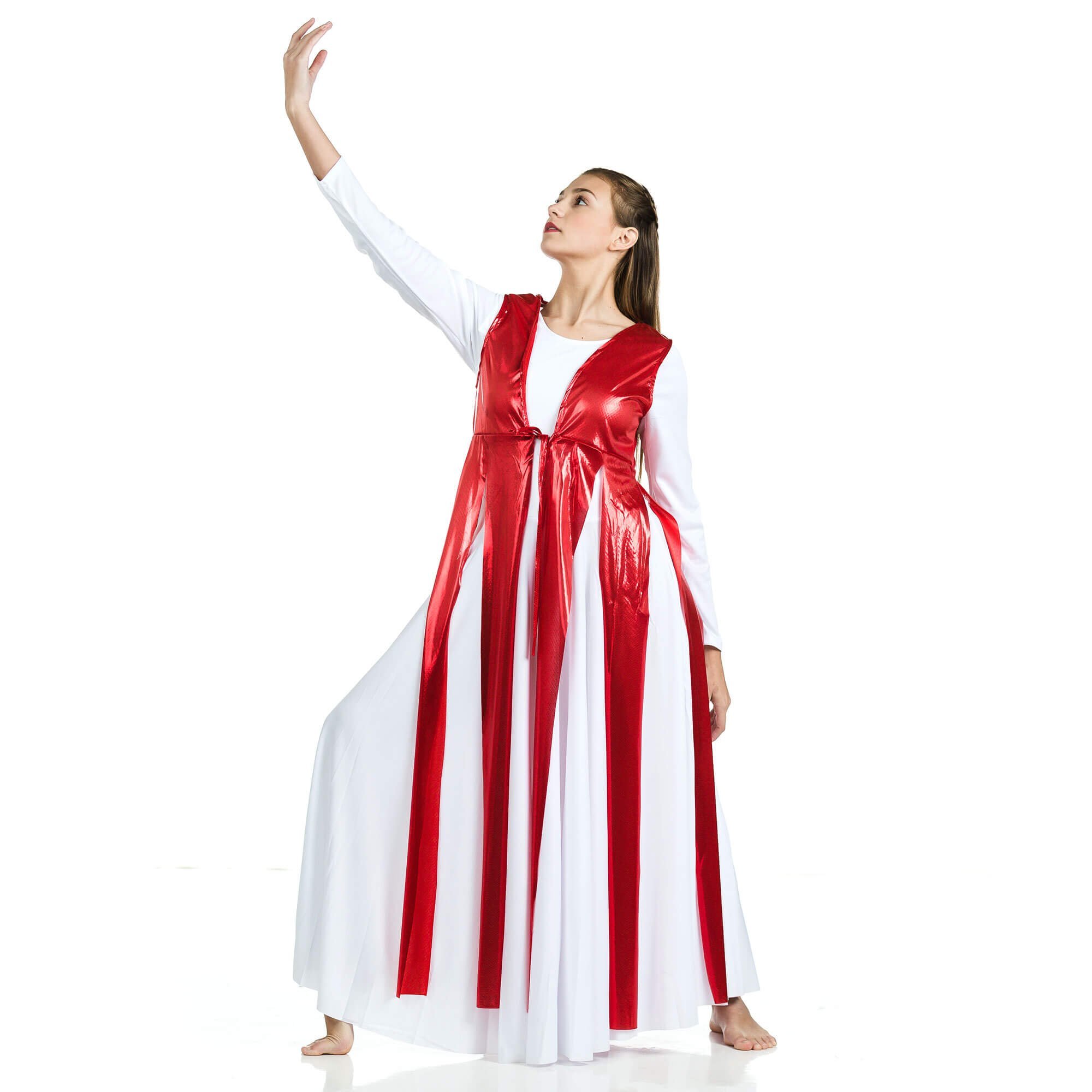 Danzcue Praise Dance Metallic Streamer Tunic (dress not included) - Click Image to Close