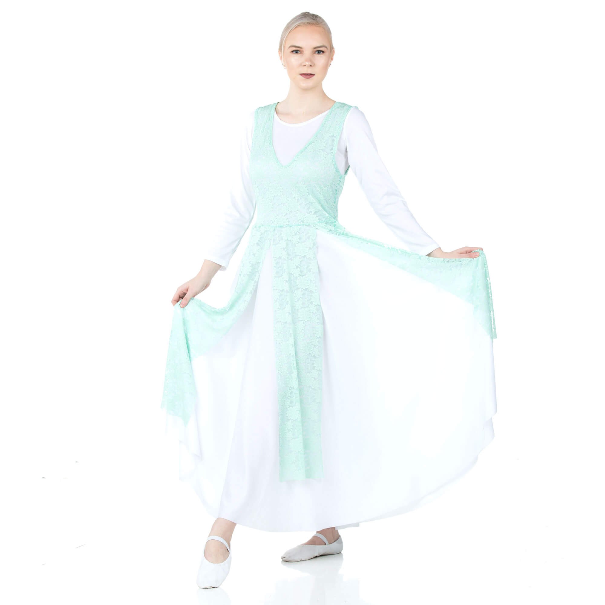 Danzcue V-Neck Praise Dance Lace Pullover - Click Image to Close