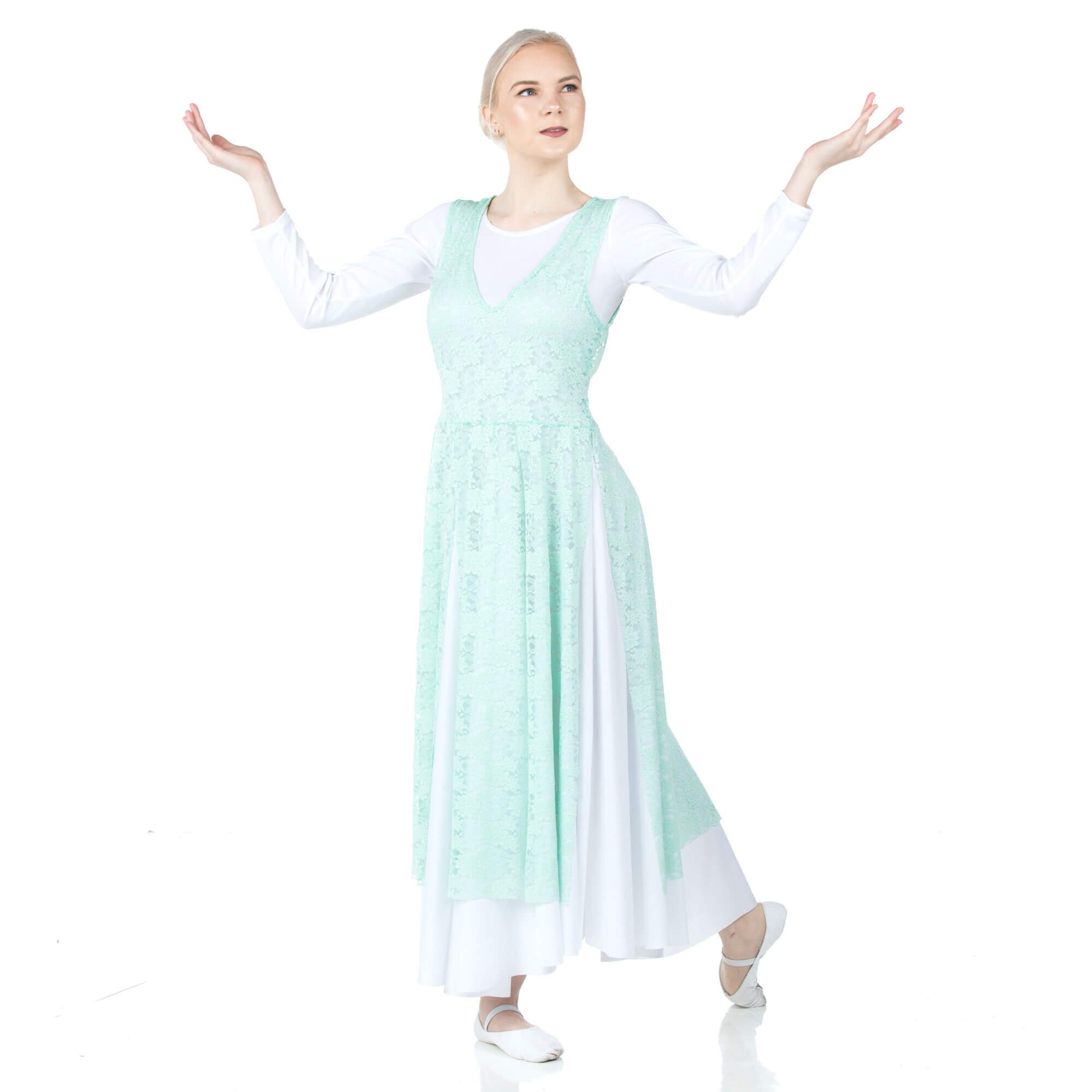 Danzcue V-Neck Praise Dance Lace Pullover - Click Image to Close
