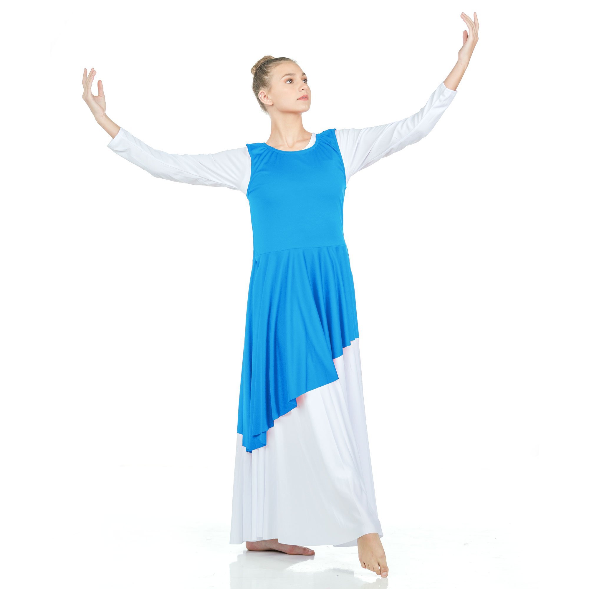 Danzcue Asymmetrical Praise Dance Tunic with Side Slits - Click Image to Close