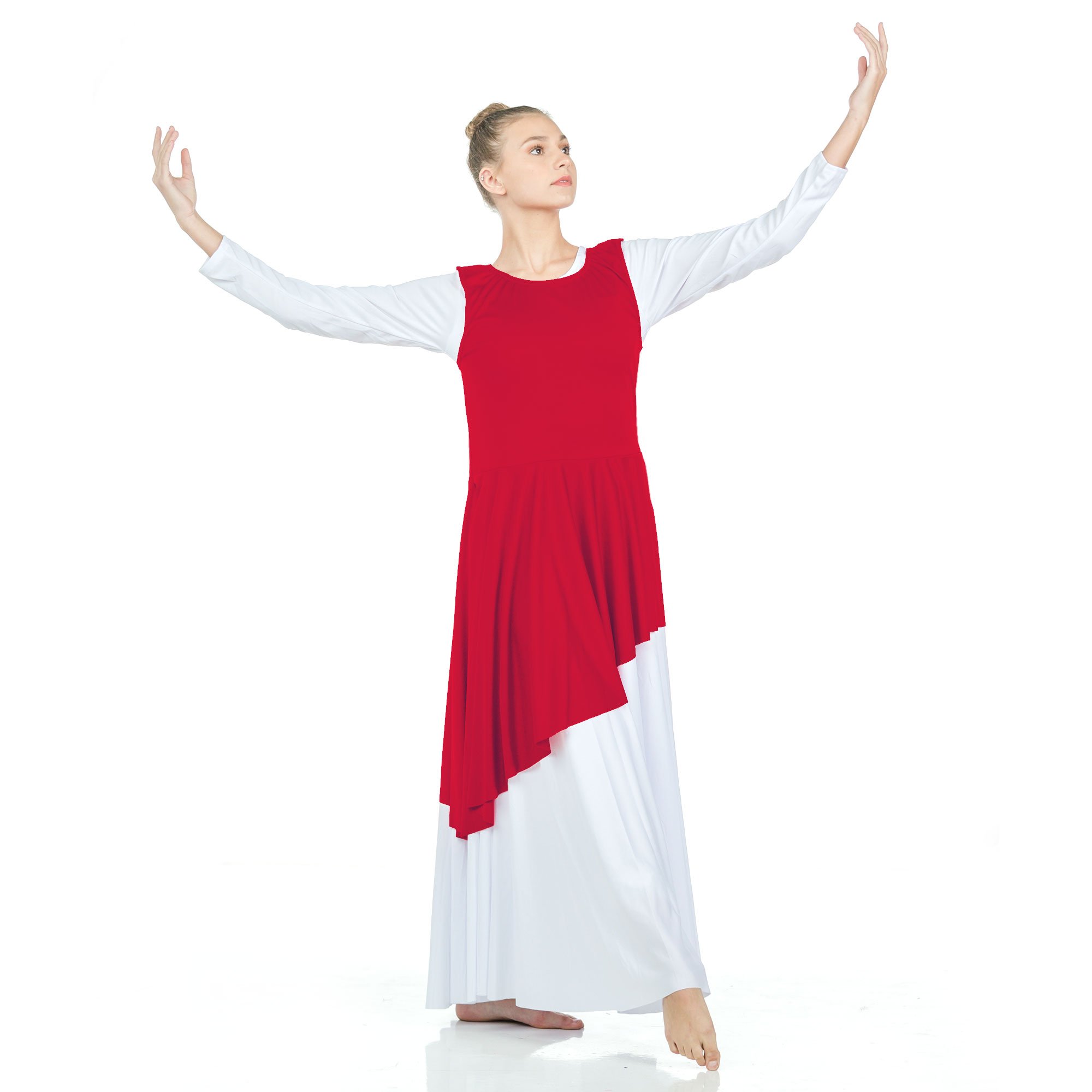 Danzcue Asymmetrical Praise Dance Tunic with Side Slits - Click Image to Close