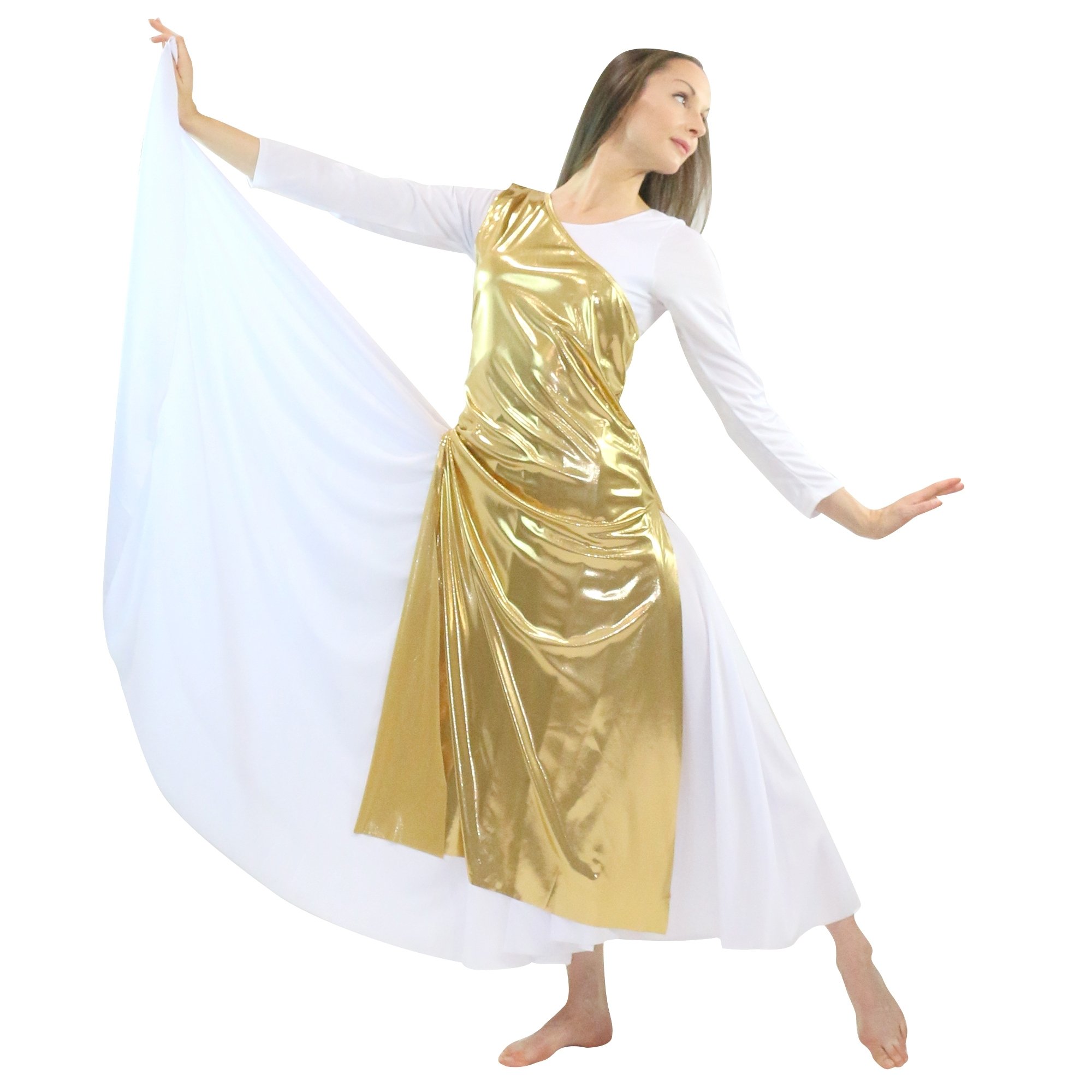 Danzcue Worship Dance Tunic with Side Slits(white dress not included)