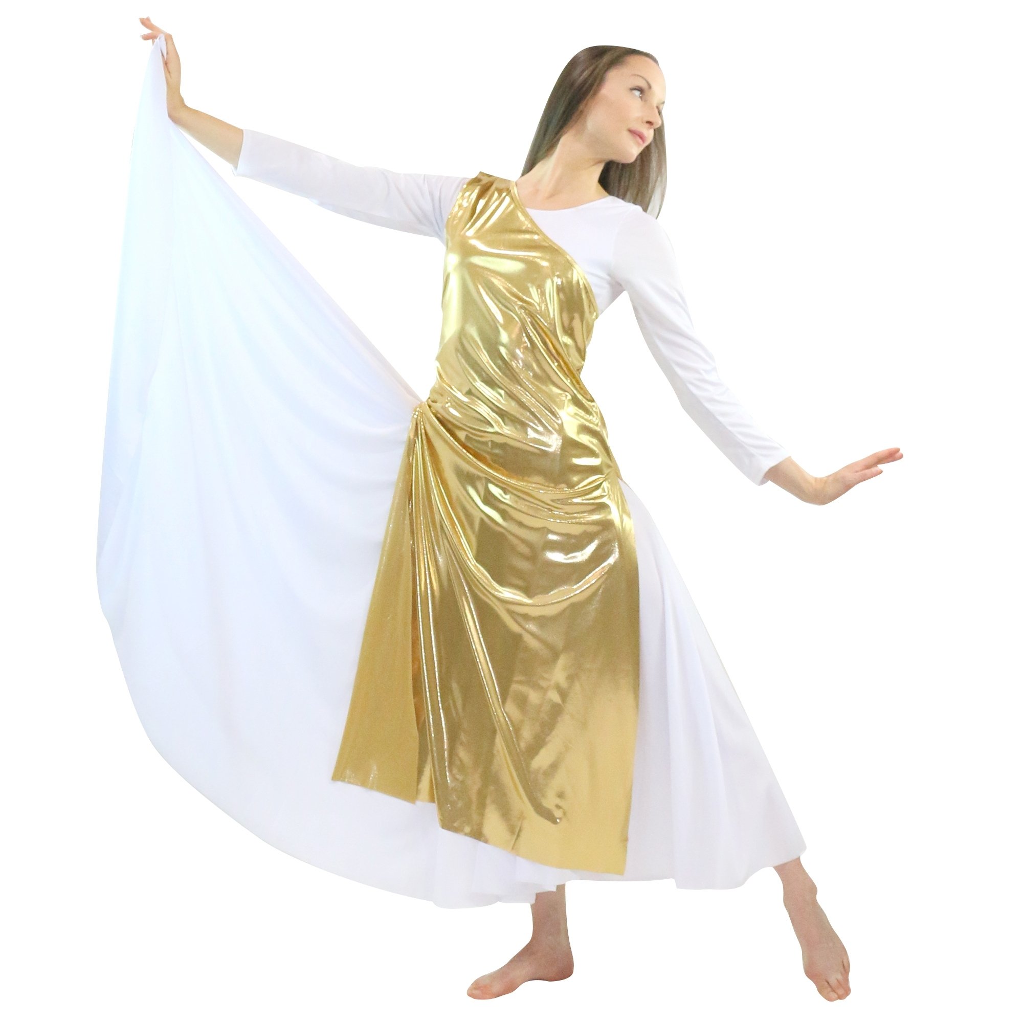 Danzcue Worship Dance Tunic with Side Slits(white dress not included) - Click Image to Close