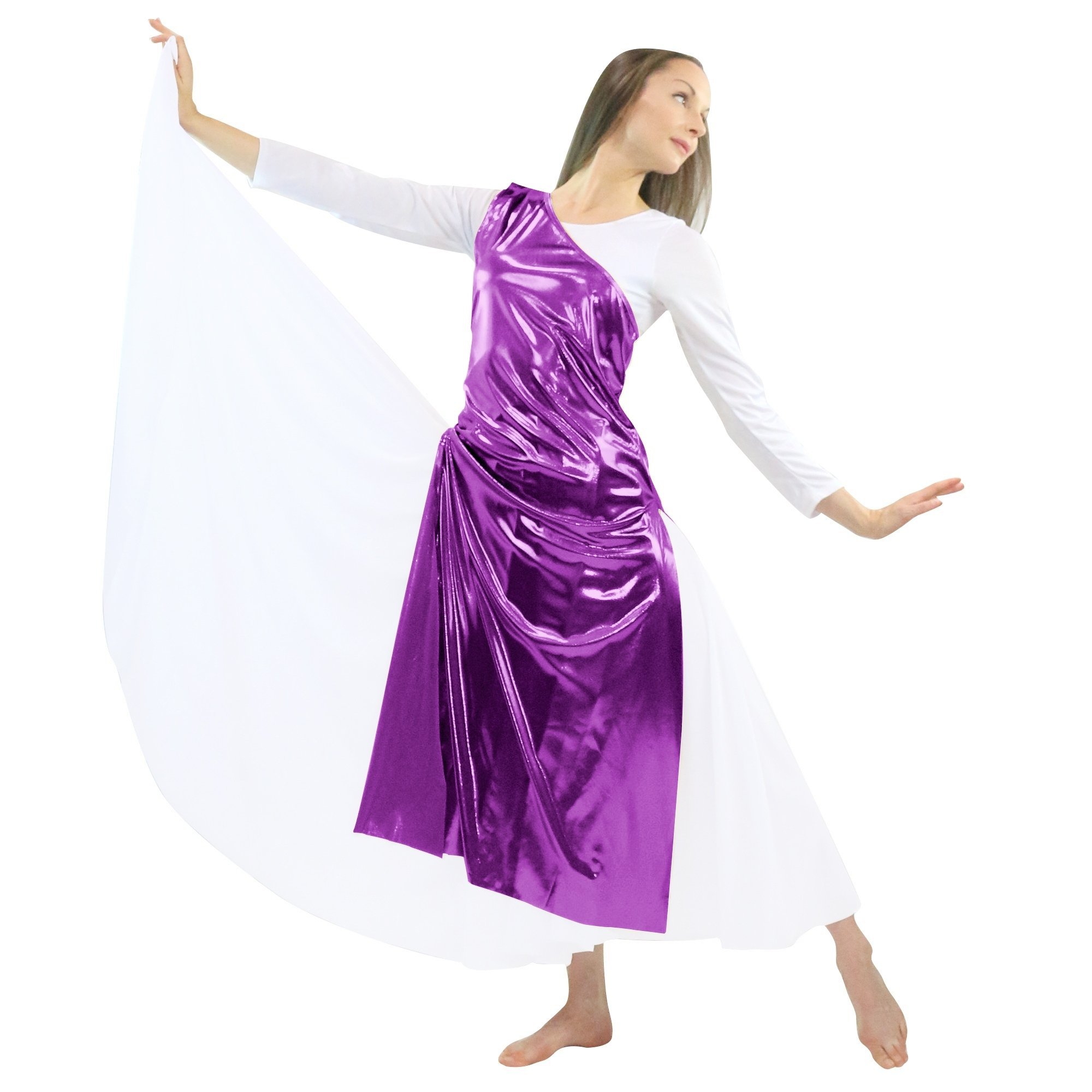 Danzcue Worship Dance Tunic with Side Slits(white dress not included) - Click Image to Close