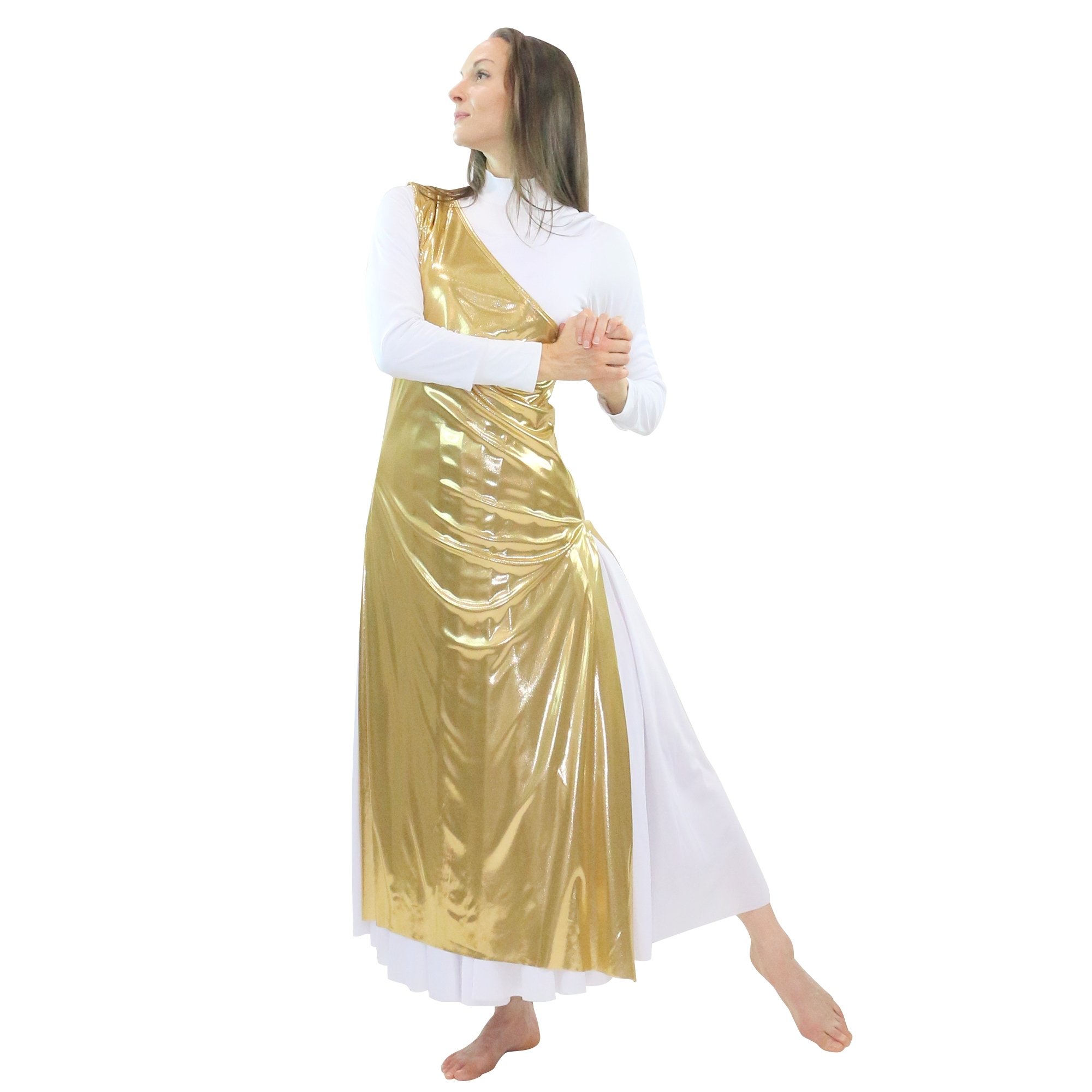 Danzcue Worship Dance Tunic with Side Slits(white dress not included) - Click Image to Close