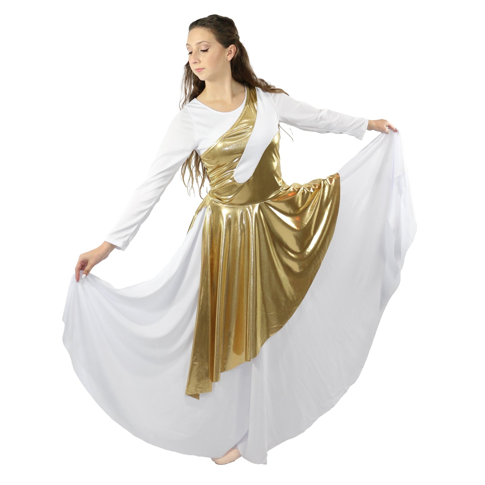 Danzcue Women's Worship Asymmetrical Praise Dance Sleeveless Tunic - Click Image to Close