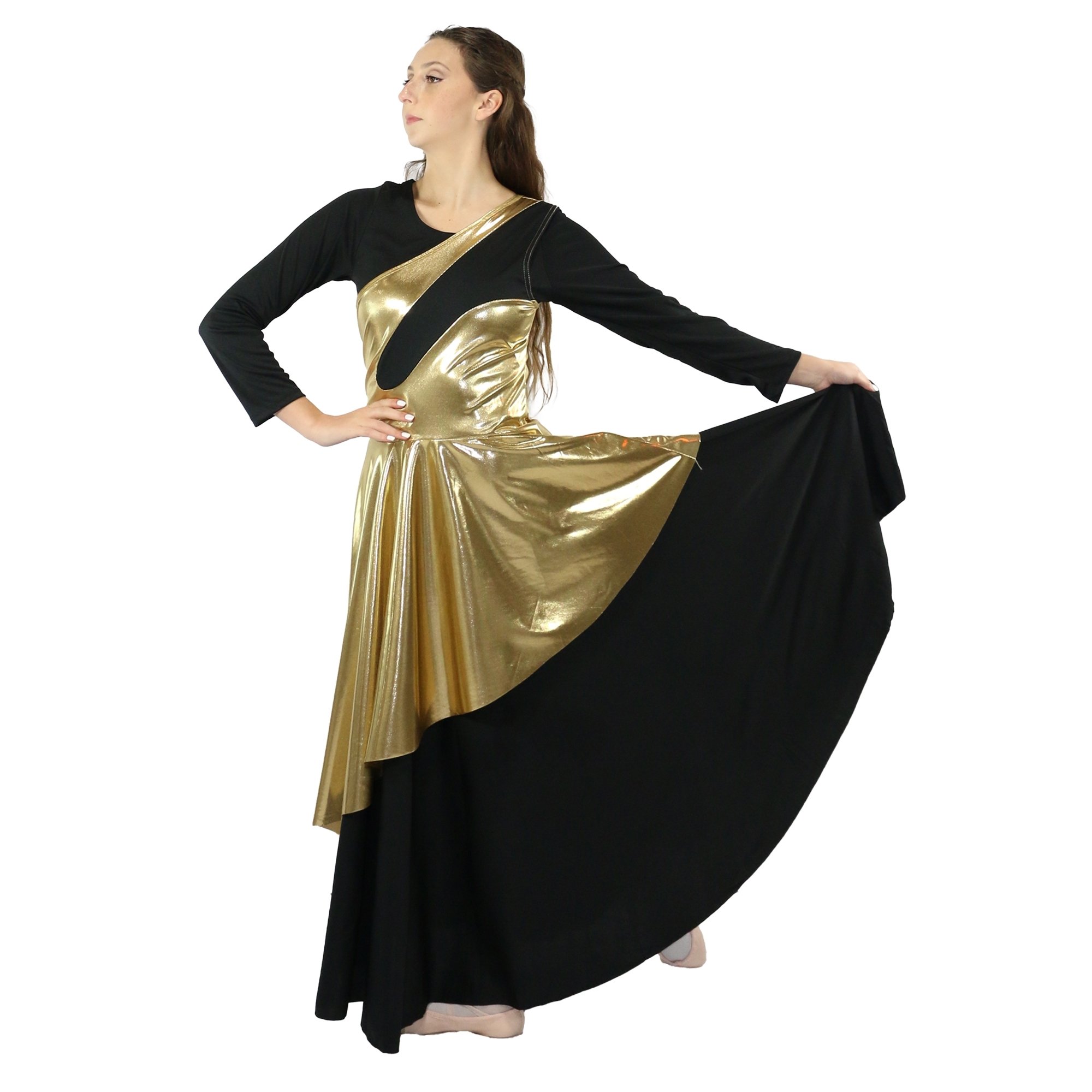 Danzcue Women's Worship Asymmetrical Praise Dance Sleeveless Tunic - Click Image to Close