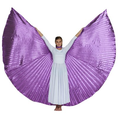 Danzcue Iridescent Lavender Belly Dance Worship Angel Wings With Sticks 