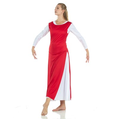 White Dress not Included Danzcue Womens Worship Dance Tunic with Side Slits