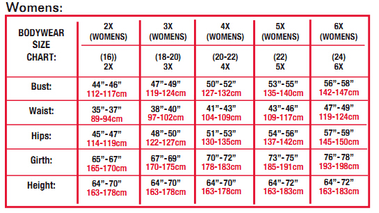 Yumiko Size Chart