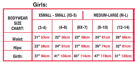 Body Wrappers Size Chart