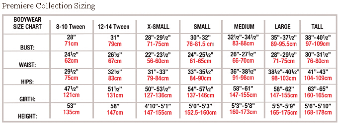 Body Wrappers Size Chart