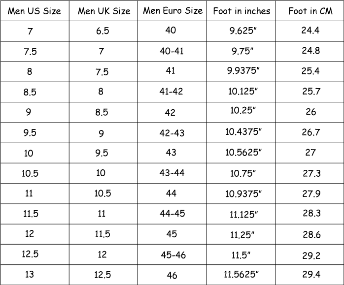 Lv Shoes Size Chart