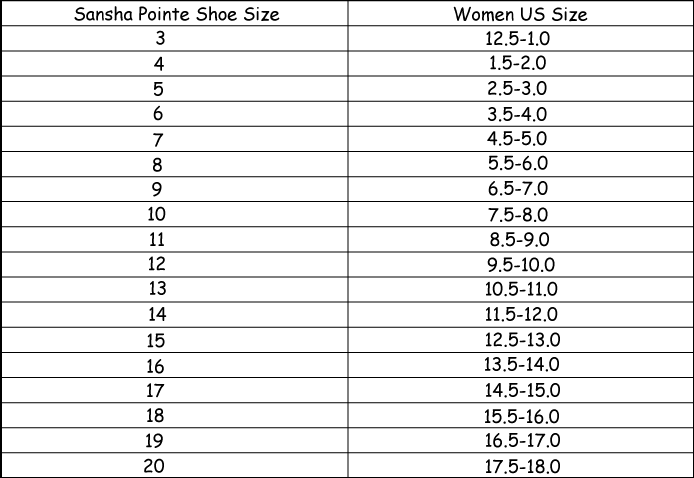 sansha 202c recital canvas leather sole pointe shoes sha202c sansha pointe shoes size chart