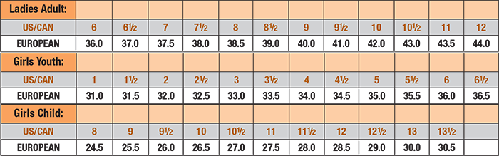 Shoes Sizing Chart