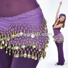 158 Coins Belly Dance Hip Scarf Wrap