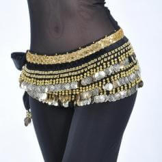 248 Gold Coins Belly Dance Waist Scarf