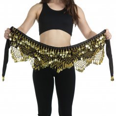 Danzcue Women's Belly Dance Hip Scarf With Gold Coins [BELBS024]